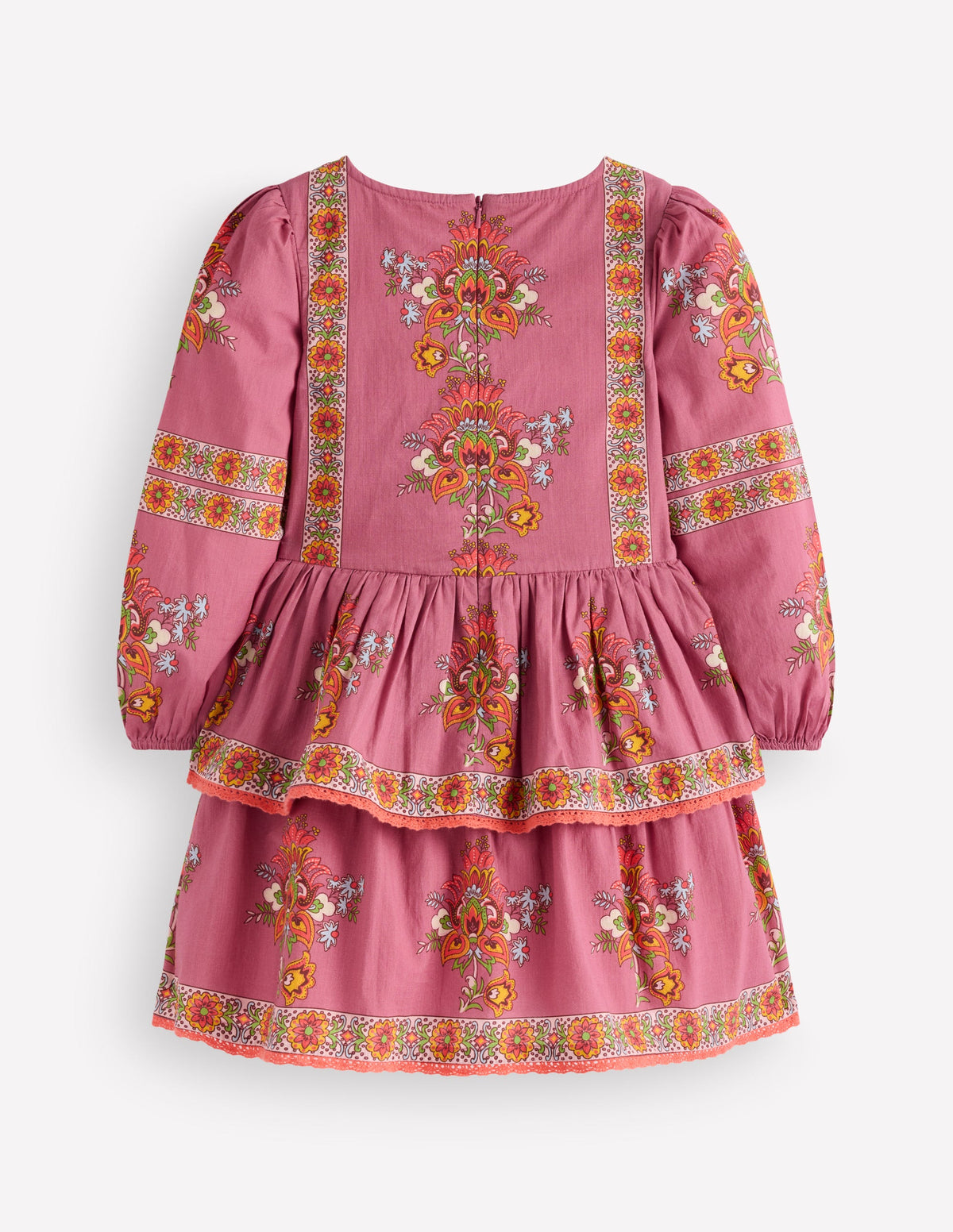 Gewebtes Stufenkleid mit Muster-Rosa Blumenmuster - Image 2