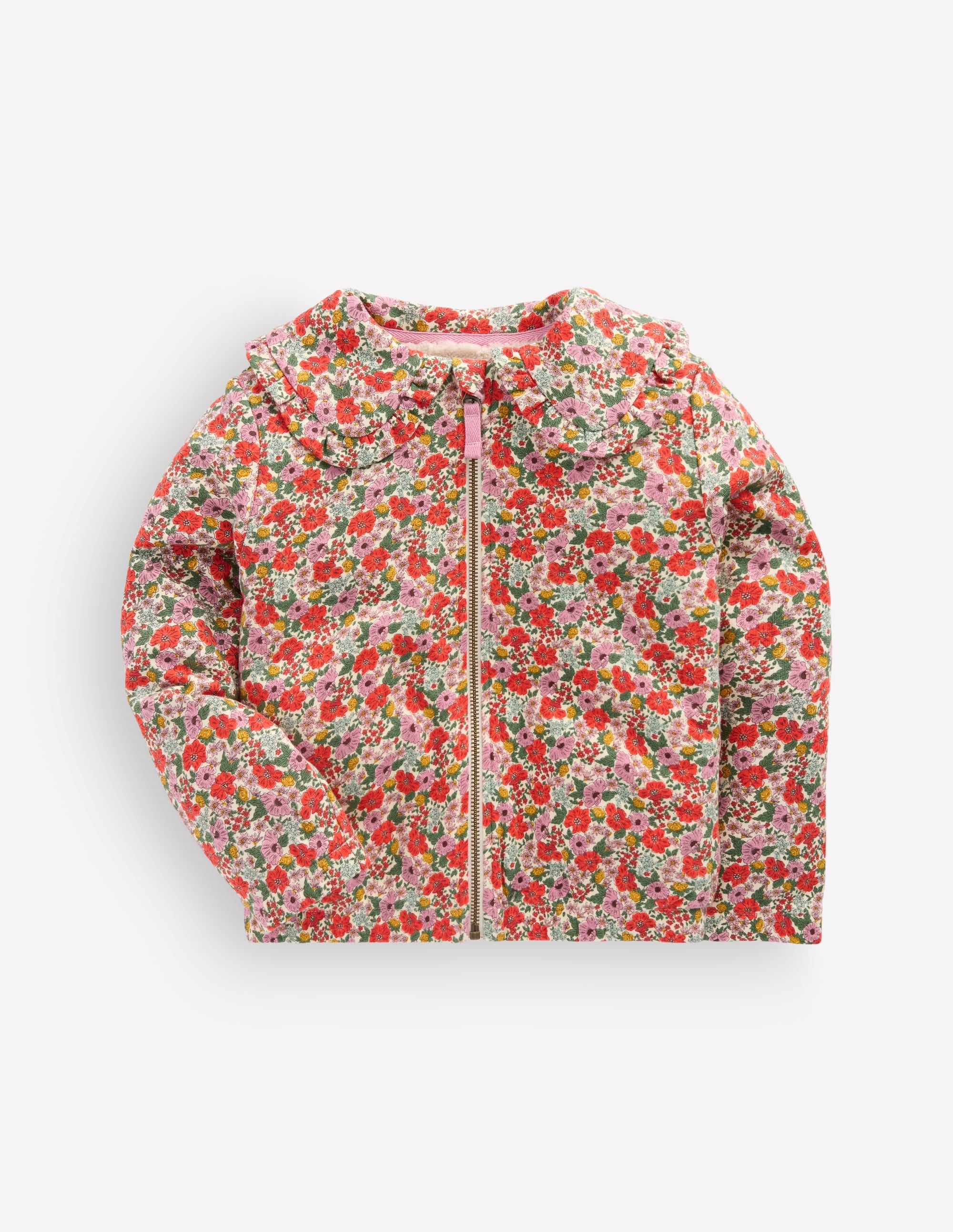 Jacke mit Fleecefutter und Reißverschluss-Blumenmuster - Image 1