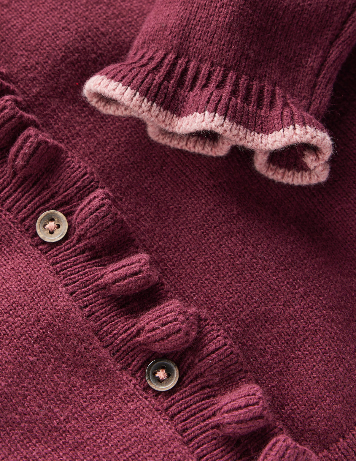 Strickjacke mit Rüschen für jeden Tag-Dunkelviolett - Image 5