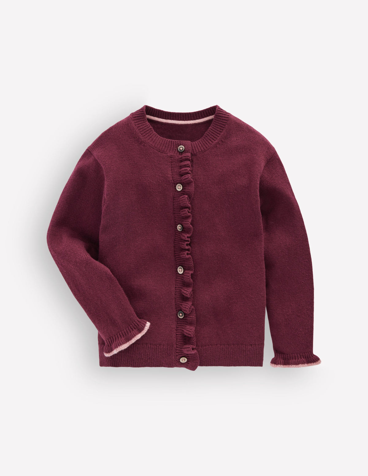 Strickjacke mit Rüschen für jeden Tag-Dunkelviolett-3