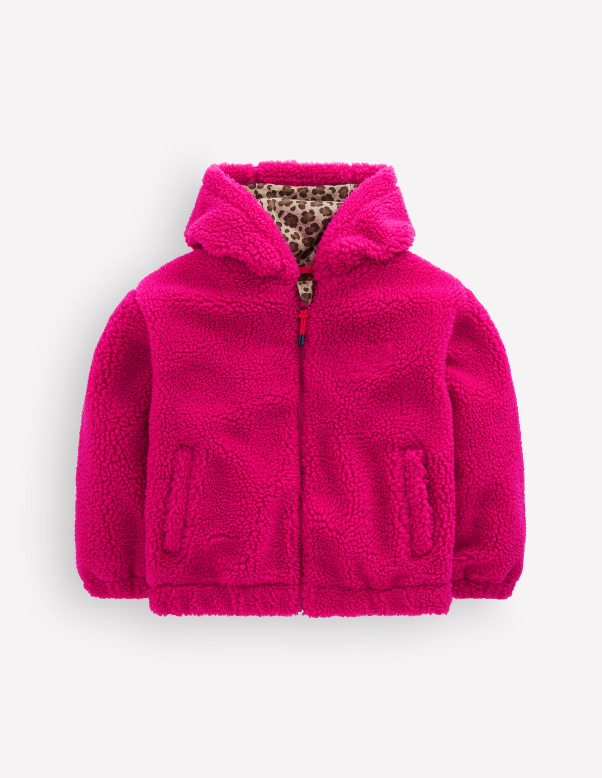 Sweat zippé décontracté en borg-Violet fuchsia-1