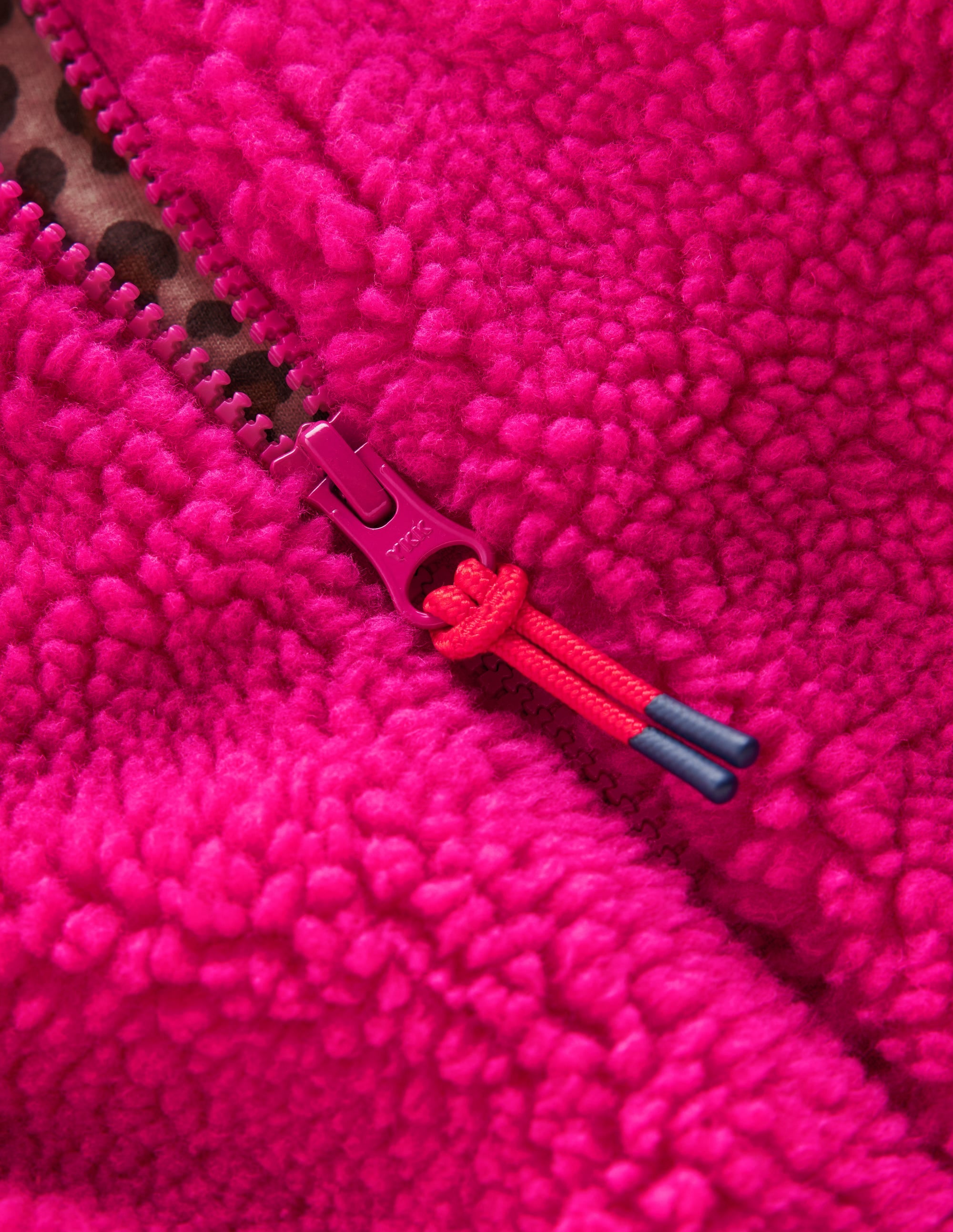Sweat zippé décontracté en borg-Violet fuchsia - Image 3