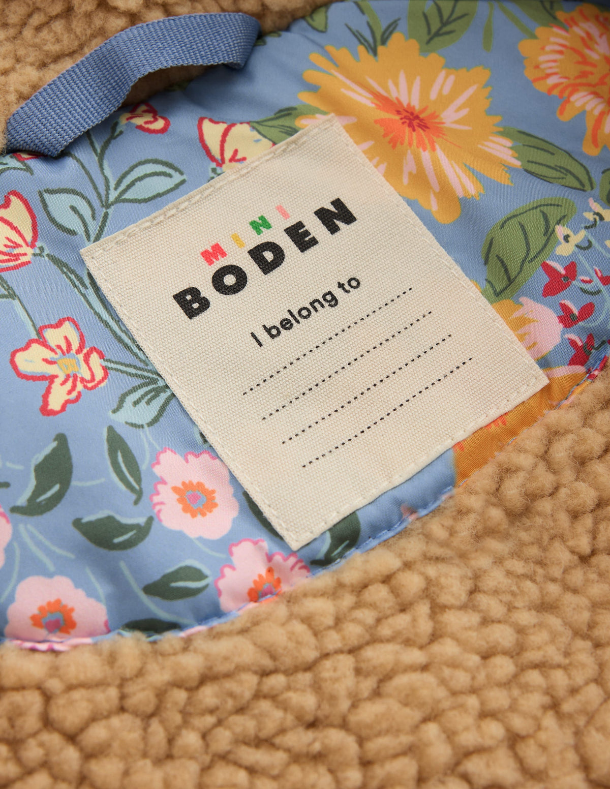 Borg Padded Jacket-Blue Floral-4