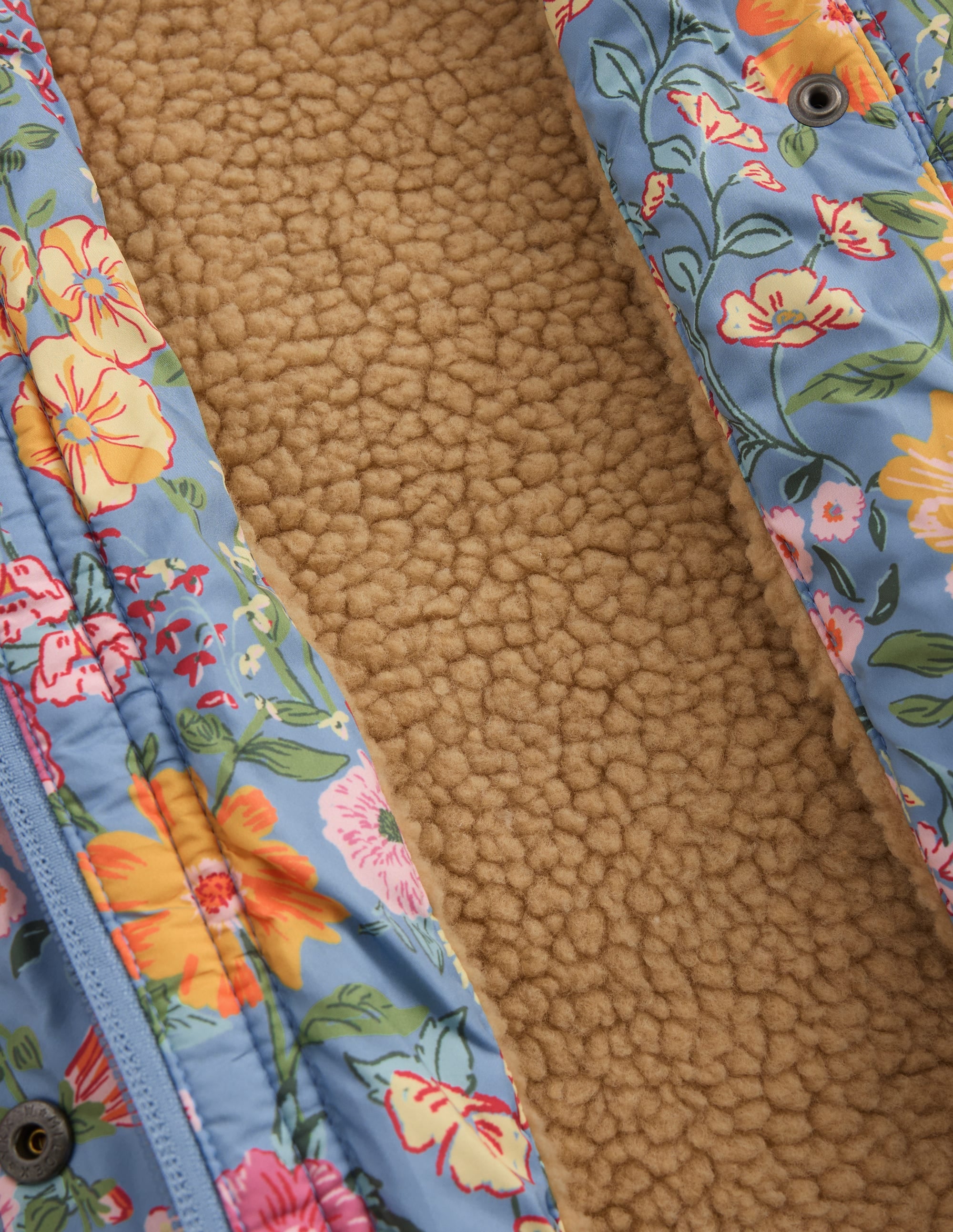 Borg Padded Jacket-Blue Floral - Image 5