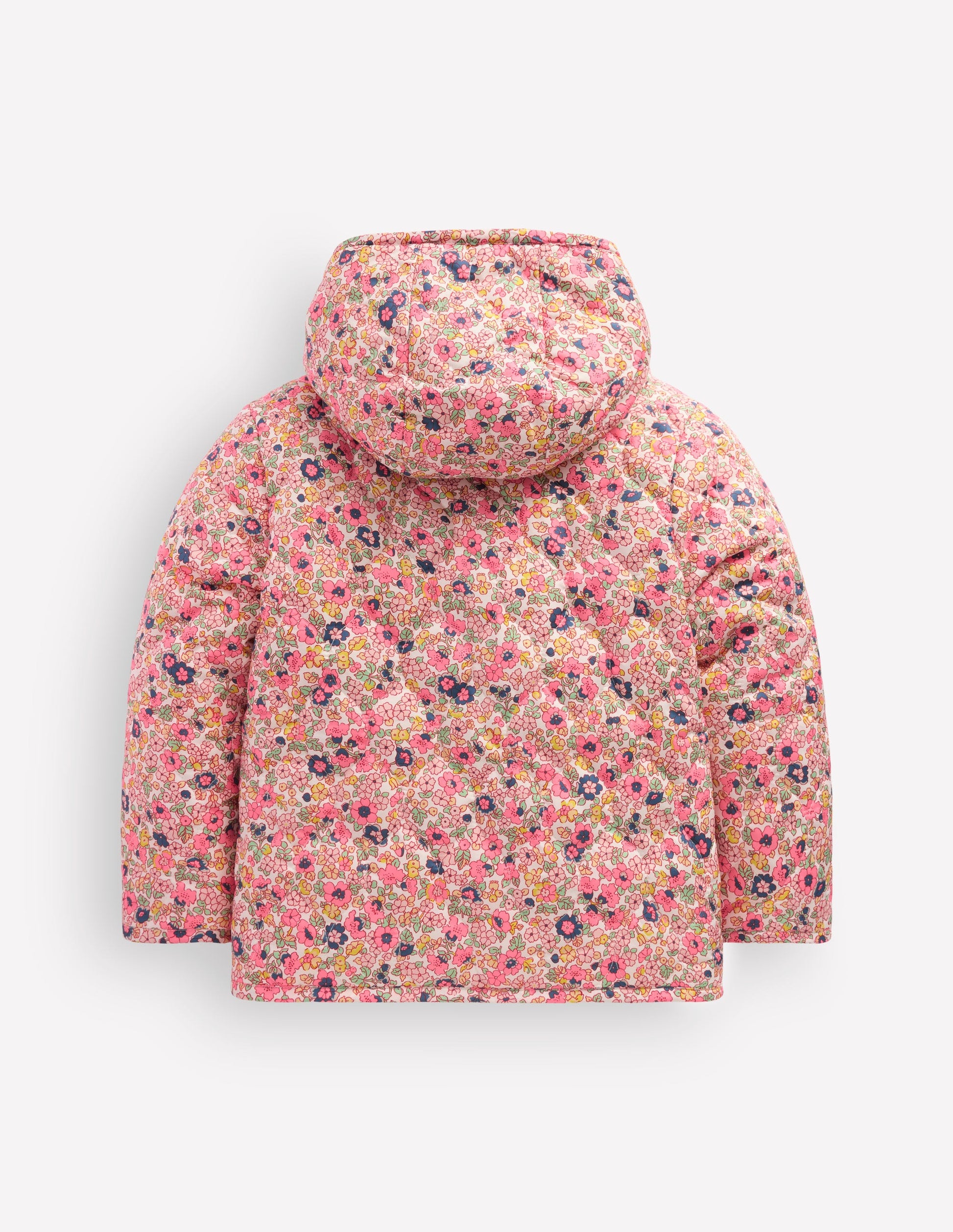 Wattierte Teddyfell-Jacke-Rosa Blumenwiese-2