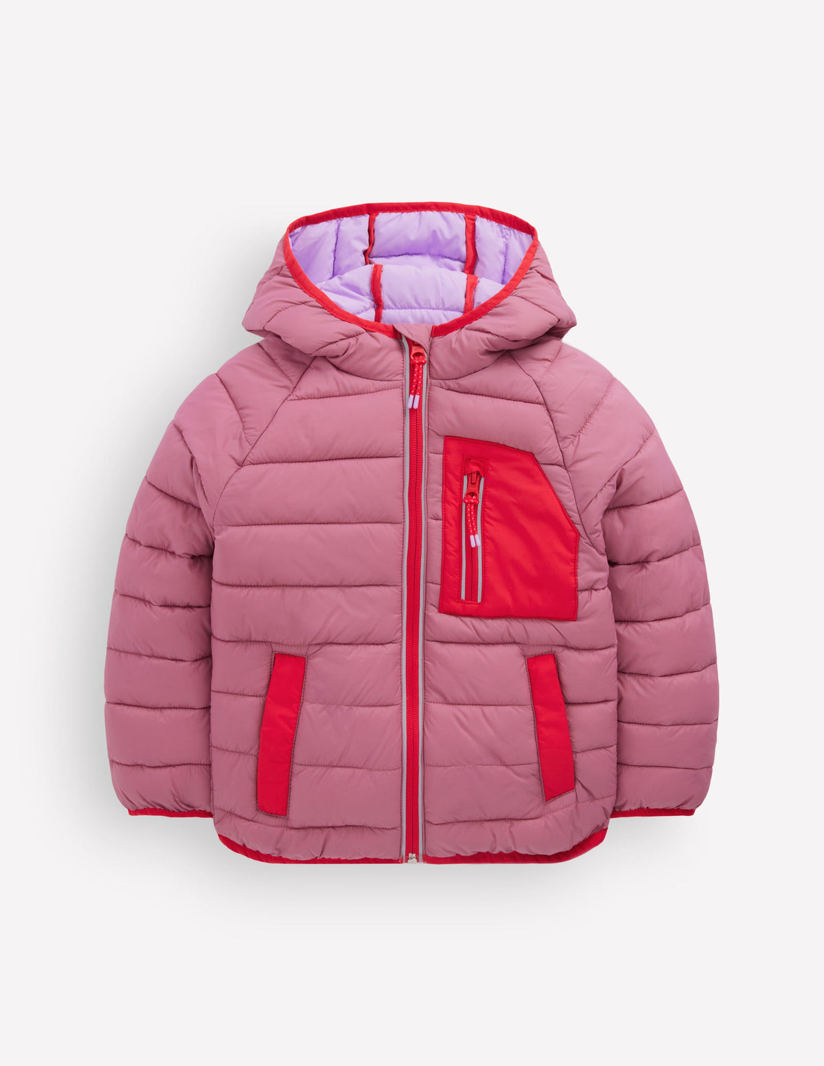 Bequem verstaubare, wattierte Jacke-Rosa Heide - Image 3