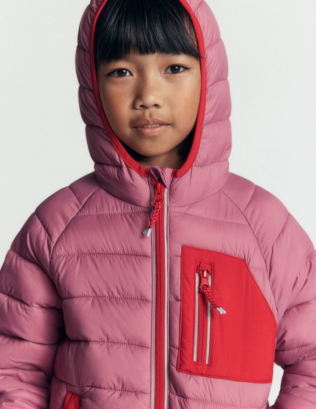 Bequem verstaubare, wattierte Jacke-Rosa Heide - Image 1