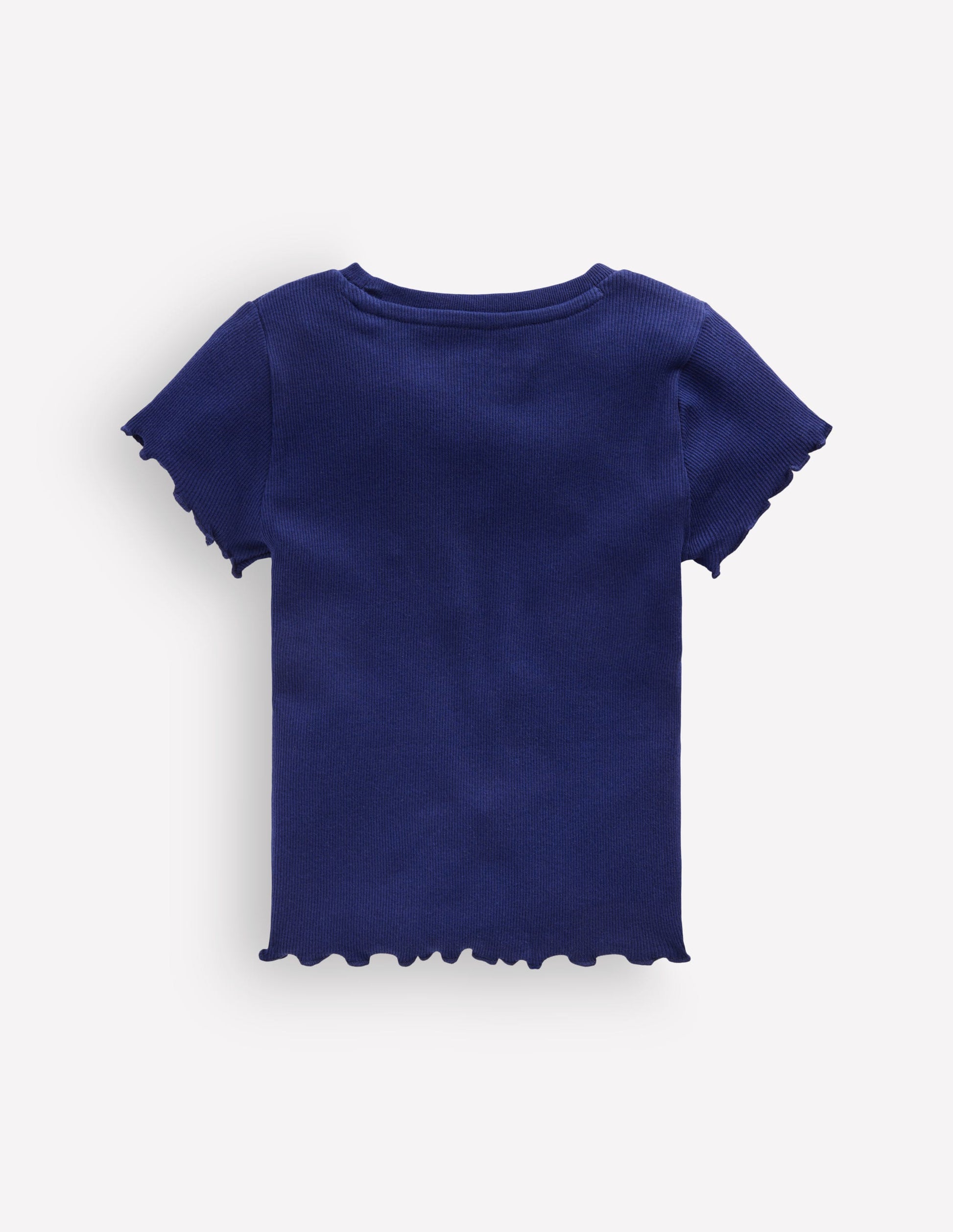 Geripptes T-Shirt-Schuluniform-Marineblau-2