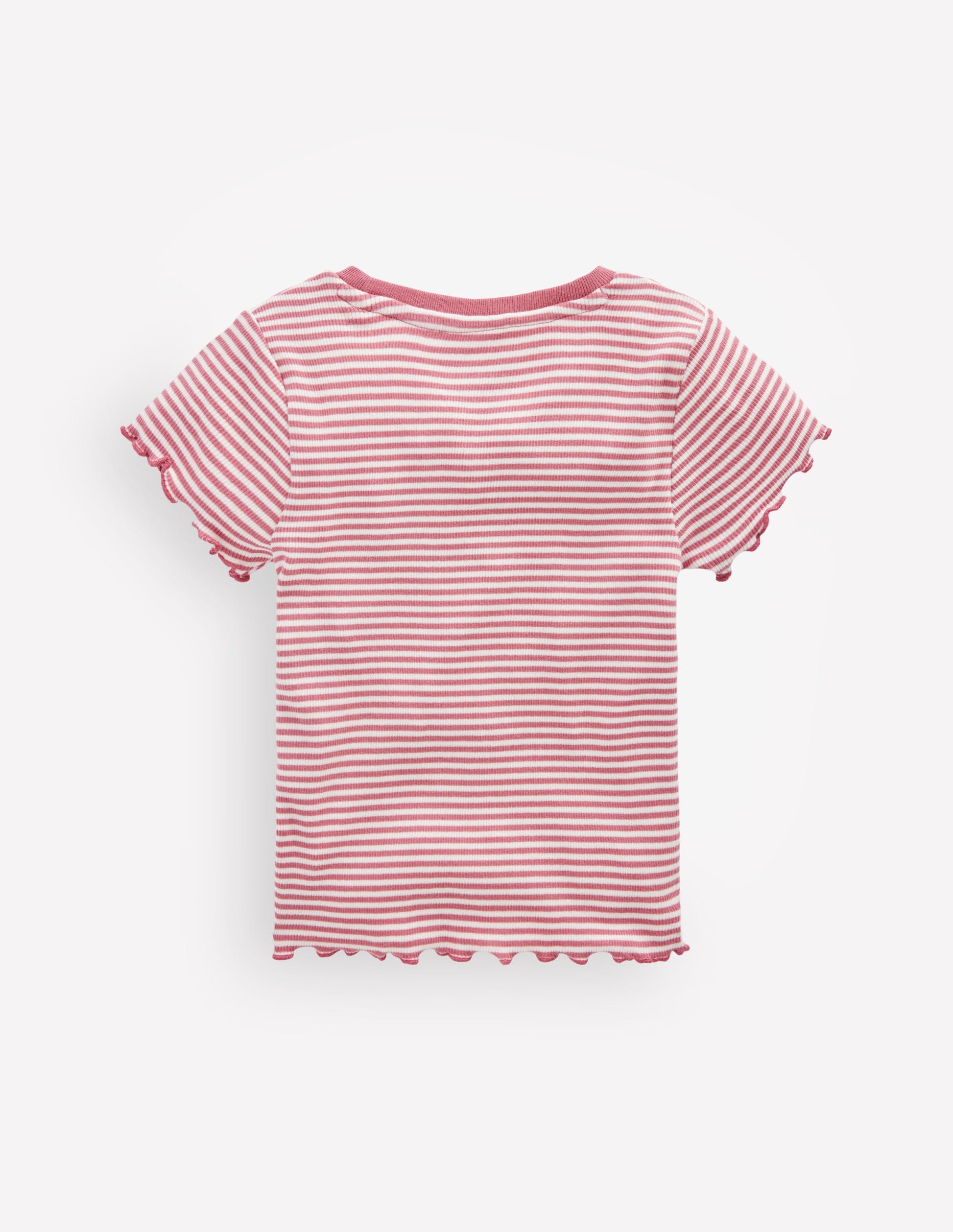 Short Sleeve Rib T-Shirt-Pink Stripe-3