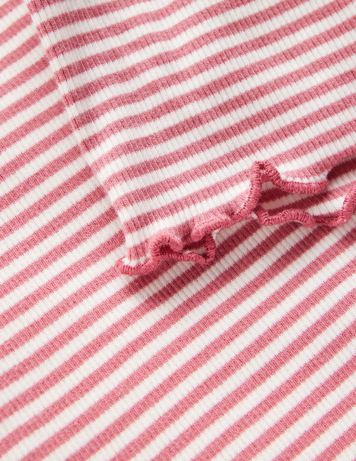 Short Sleeve Rib T-Shirt-Pink Stripe - Image 4