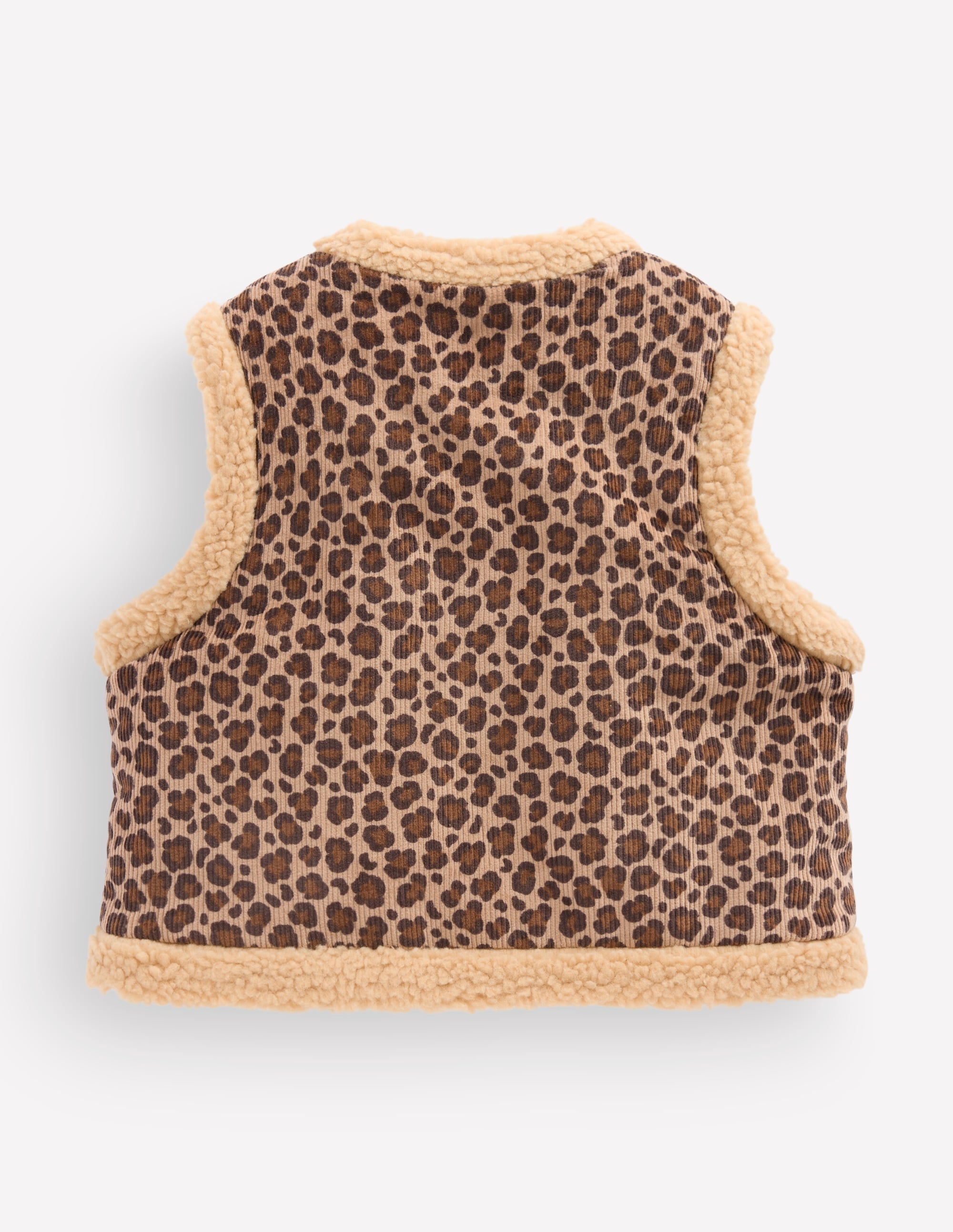 Veste sans manches à détails en borg-Léopard marron - Image 2