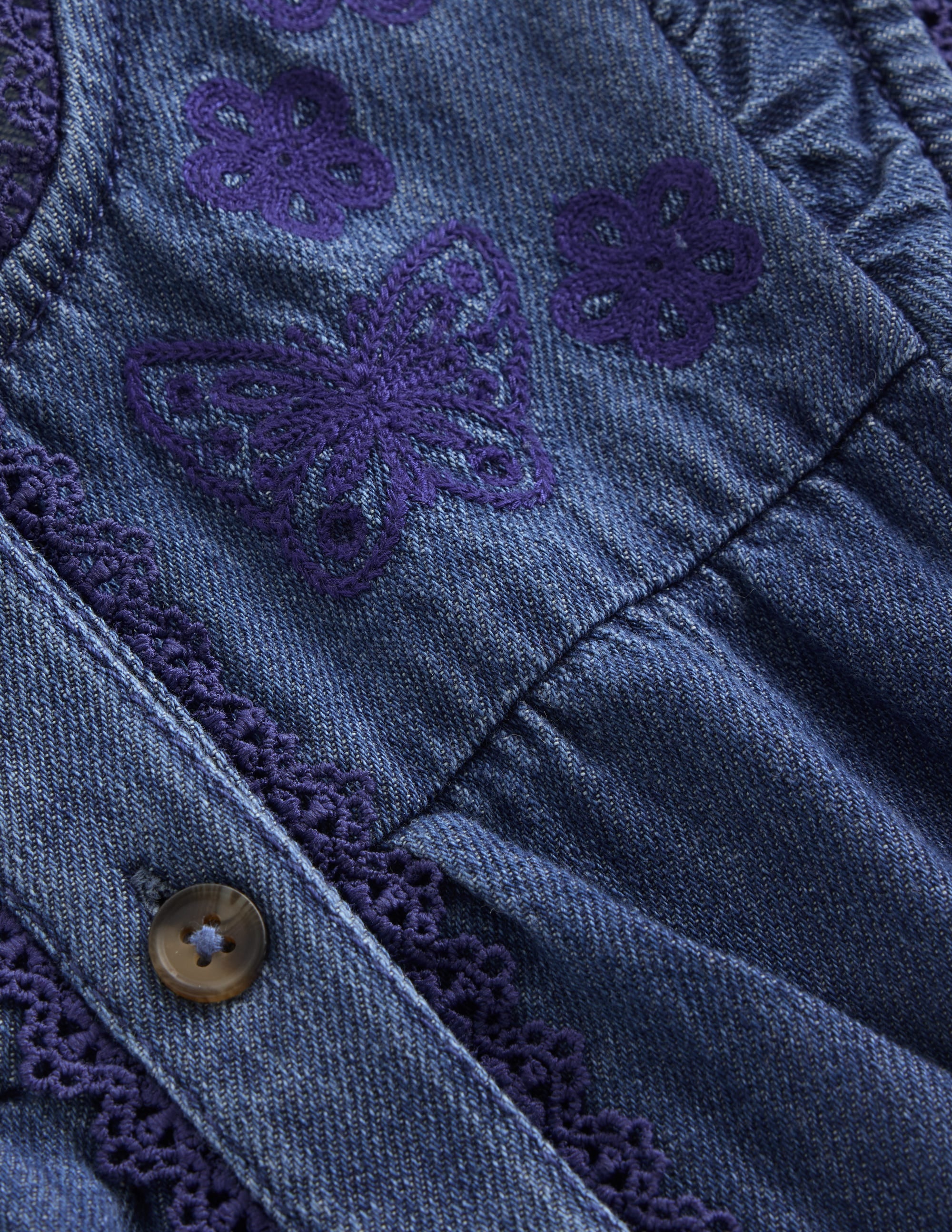 Jumpsuit aus Denim mit Flatterärmeln-Medium Vintage - Image 6