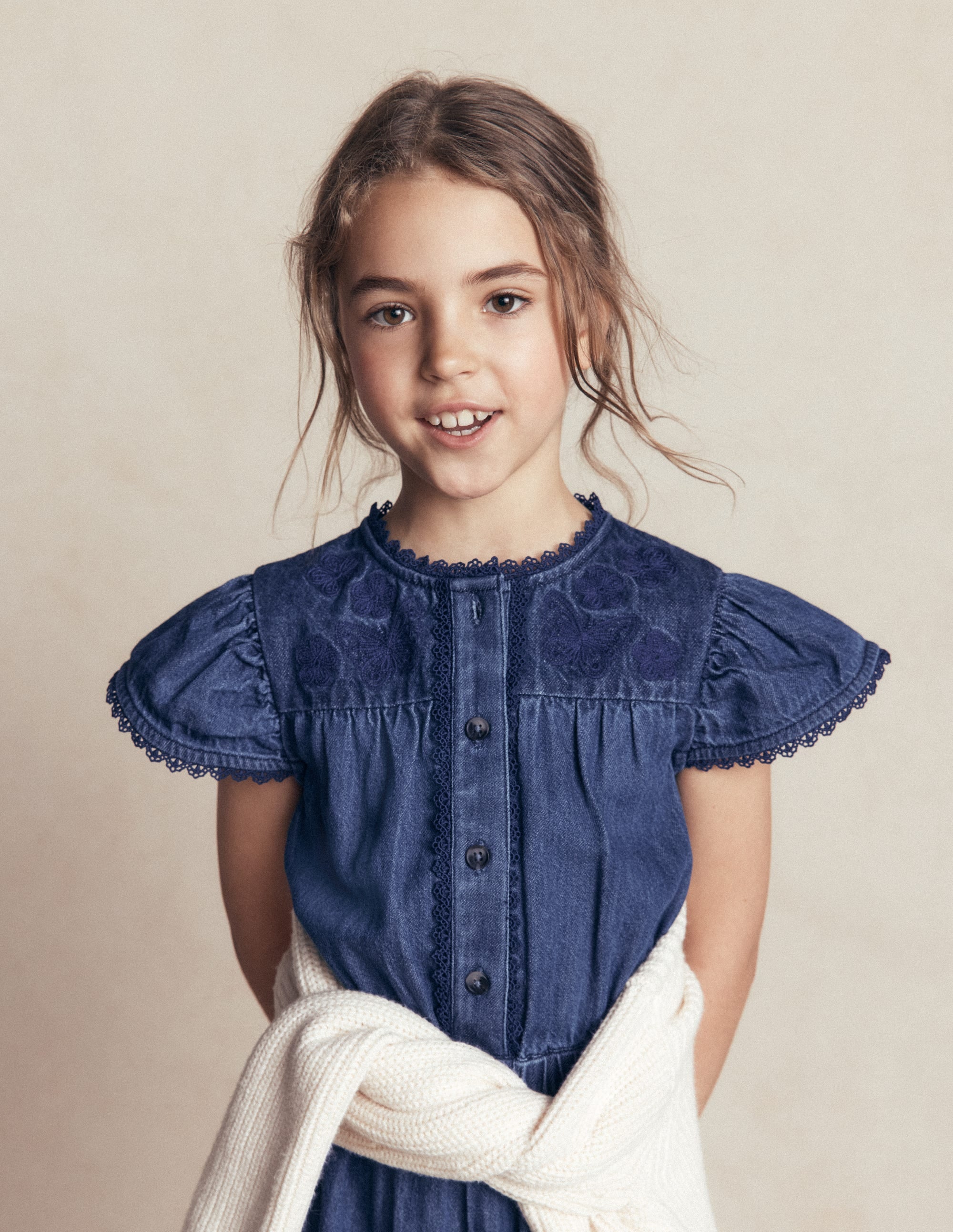 Jumpsuit aus Denim mit Flatterärmeln-Medium Vintage - Image 3