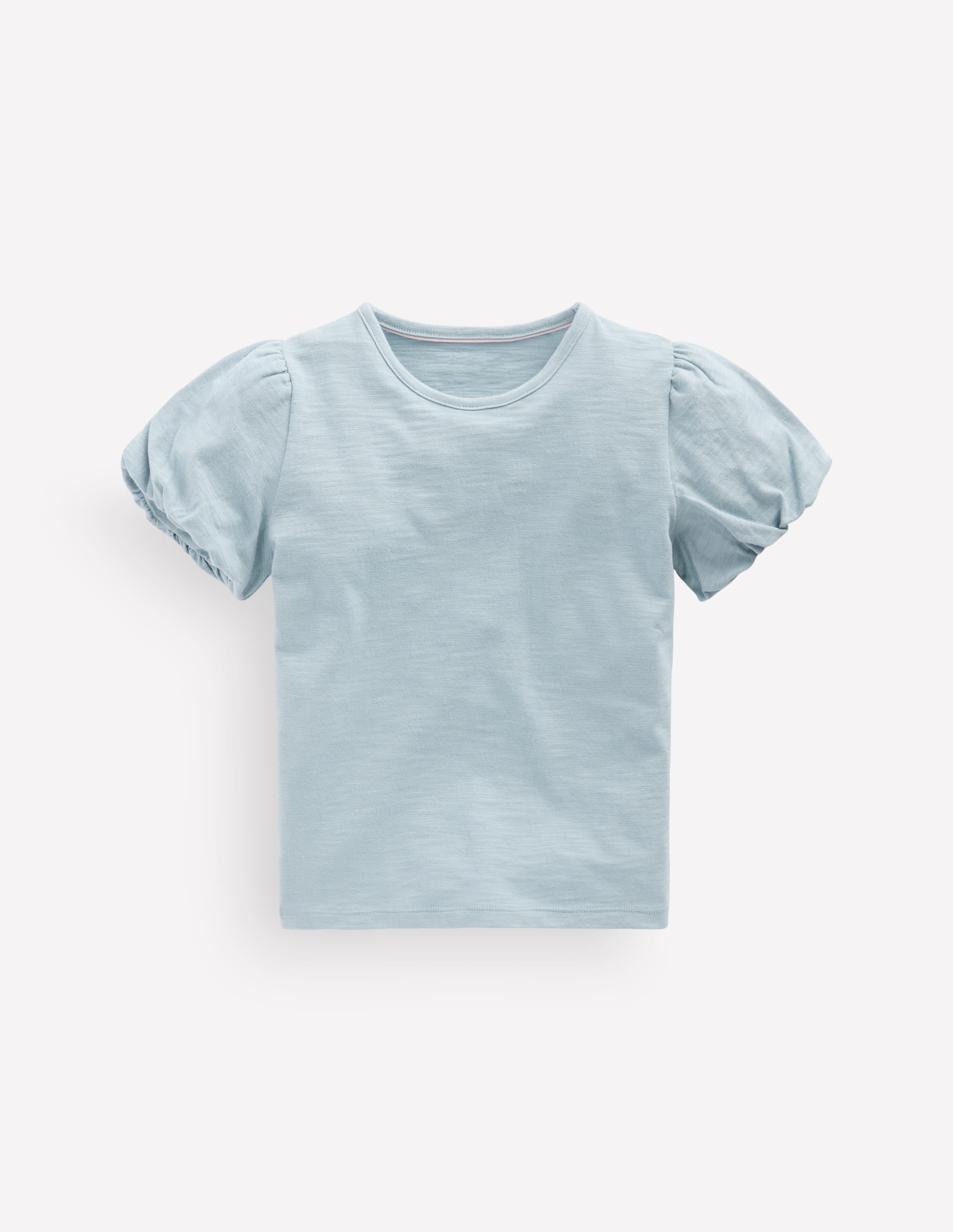 Jerseyoberteil mit Puffärmeln-Cornisch Blau - Image 1