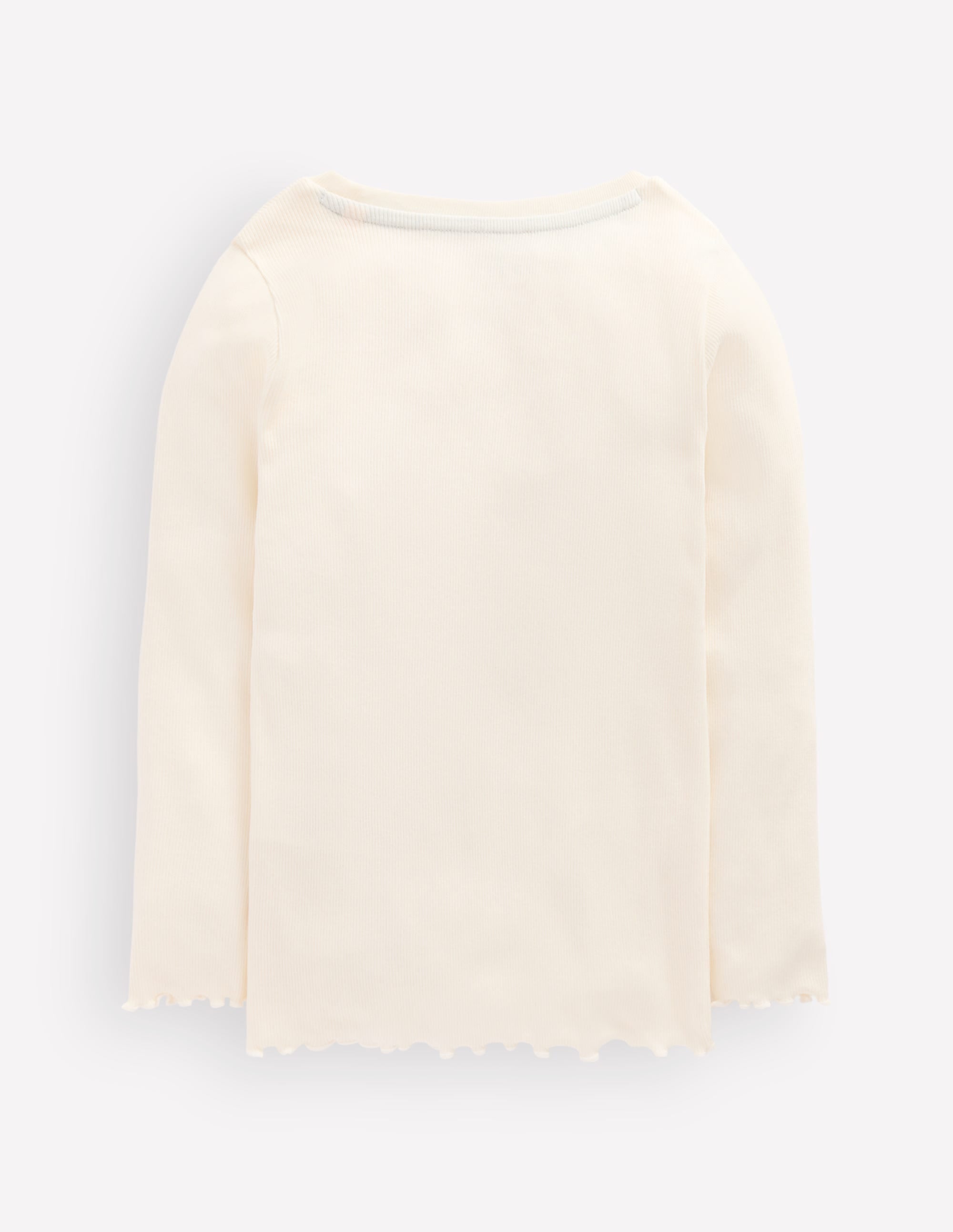 Geripptes Langarmshirt-Sanftes Naturweiß - Image 2