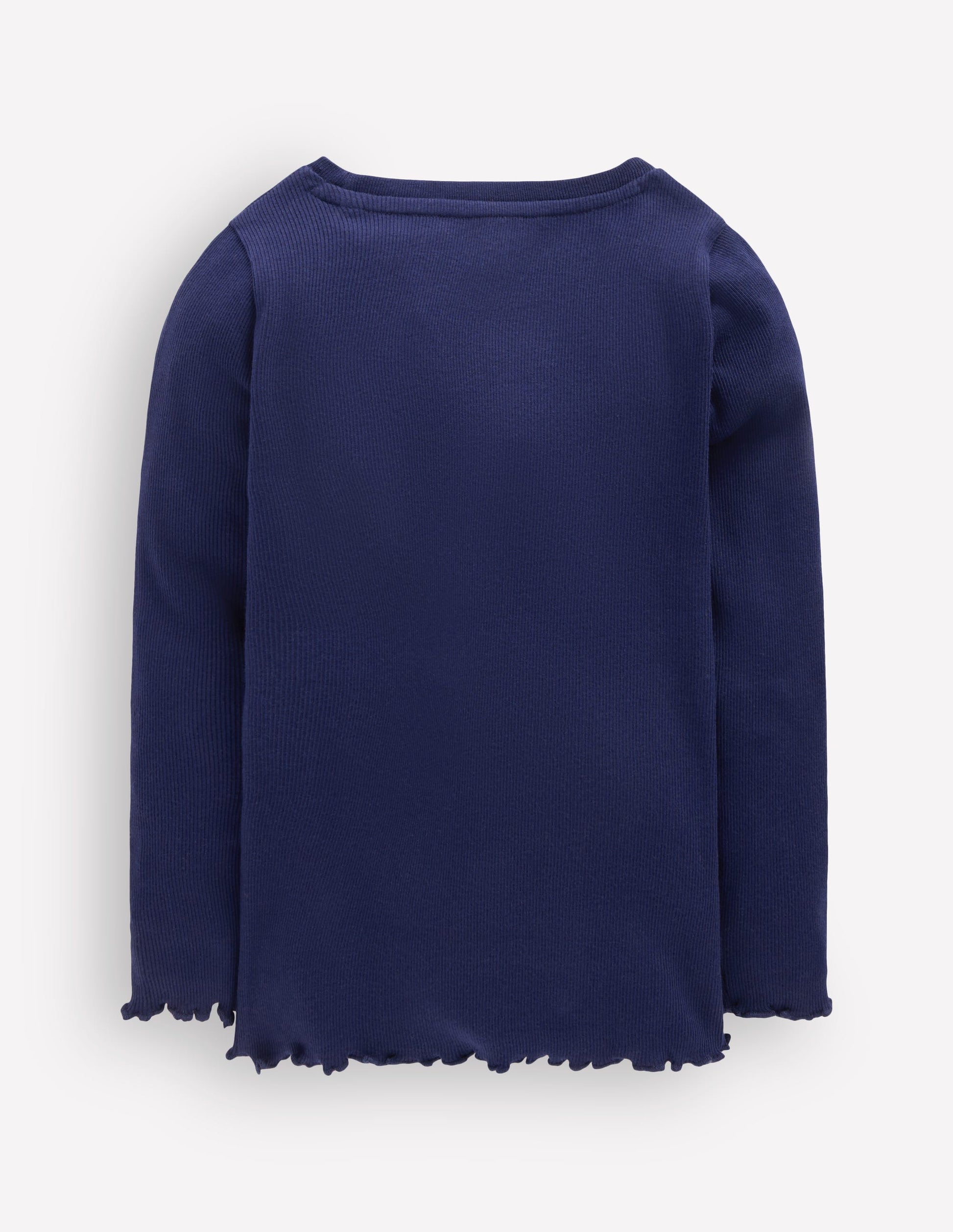 Geripptes Langarmshirt-Schuluniform-Marineblau-2