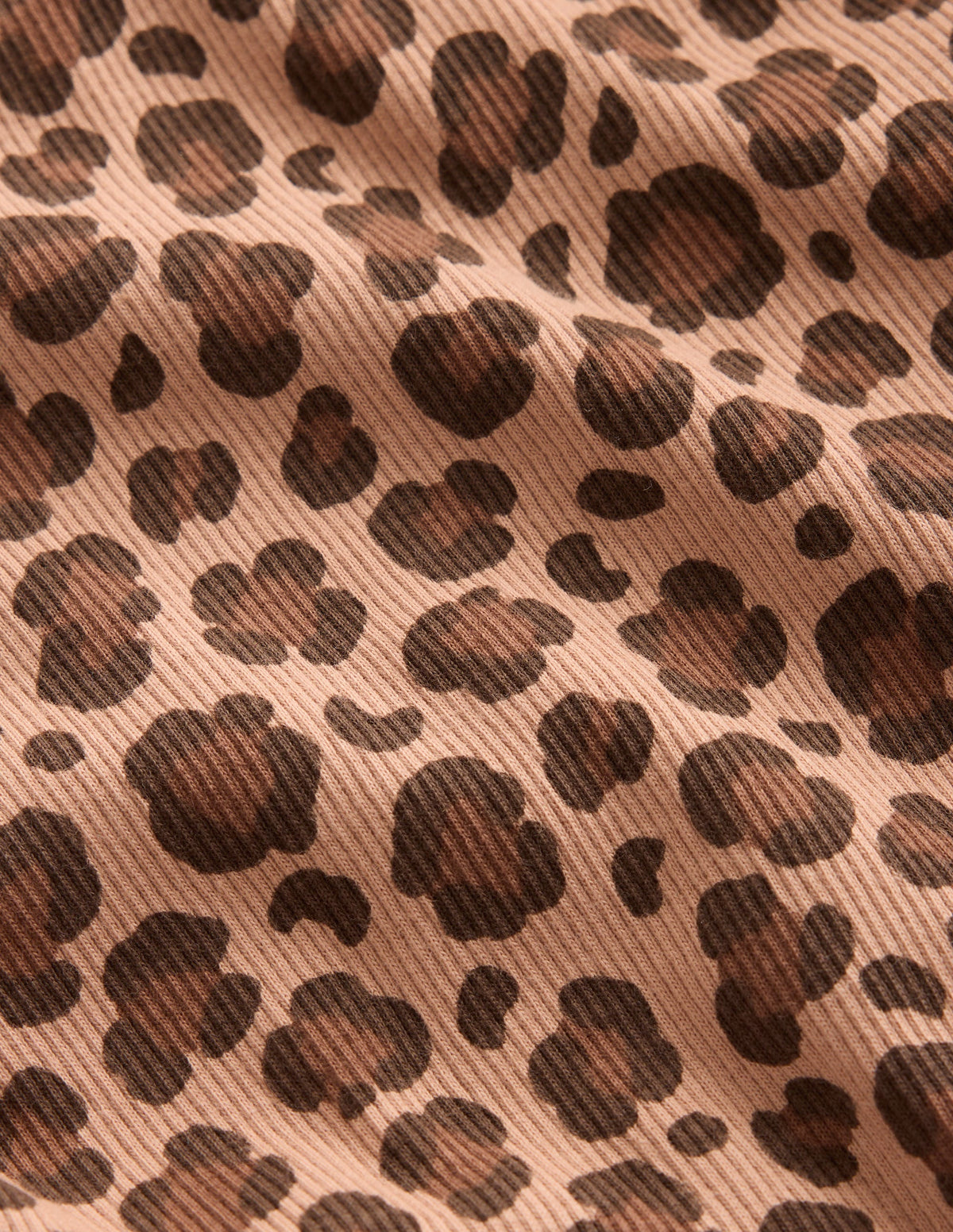 Geripptes Langarmshirt-Milchschokoladenbraun Leopardenmuster - Image 3