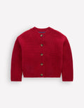 Chunky Everyday Cardigan-Red Marl