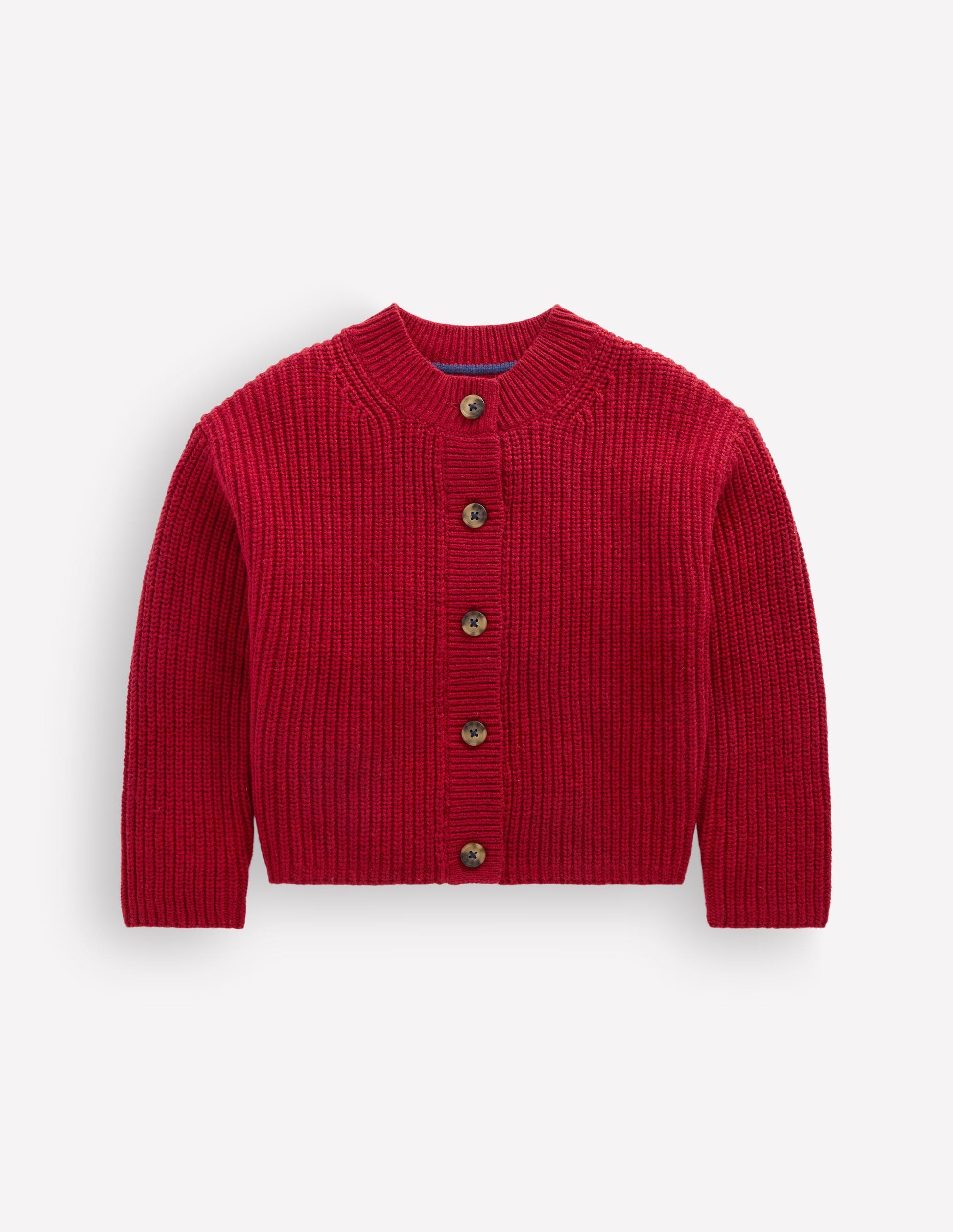 Chunky Everyday Cardigan-Red Marl-1