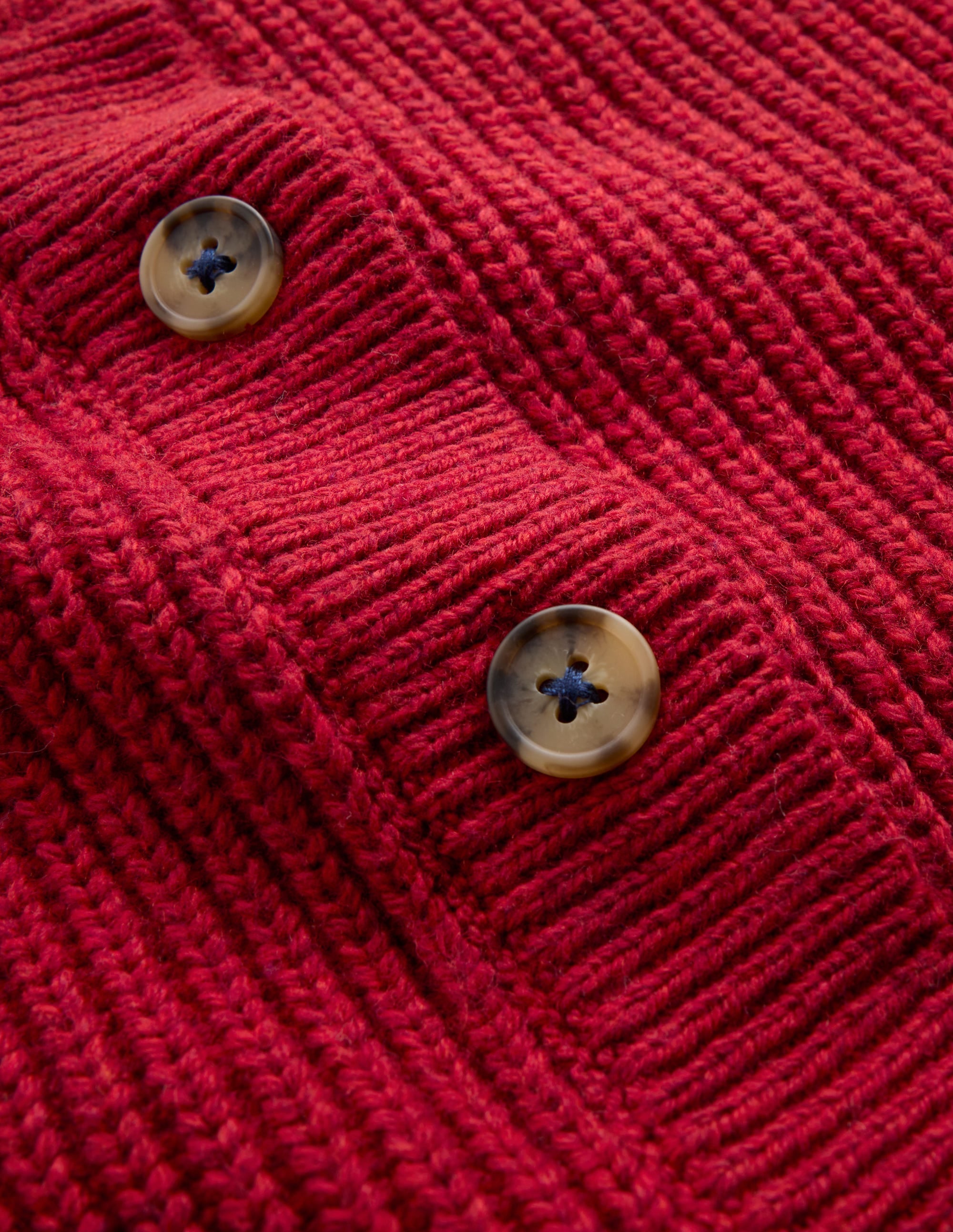 Chunky Everyday Cardigan-Red Marl - Image 3