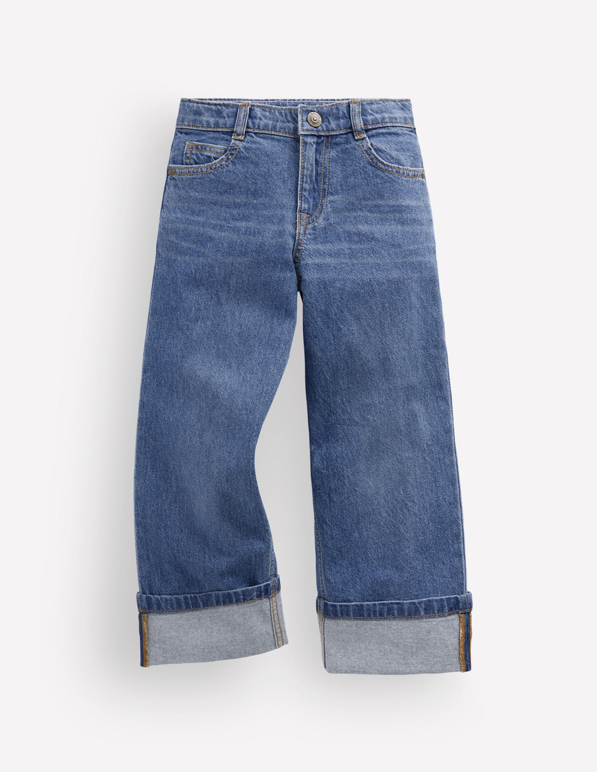 Jean droit à revers-Vintage moyen-1