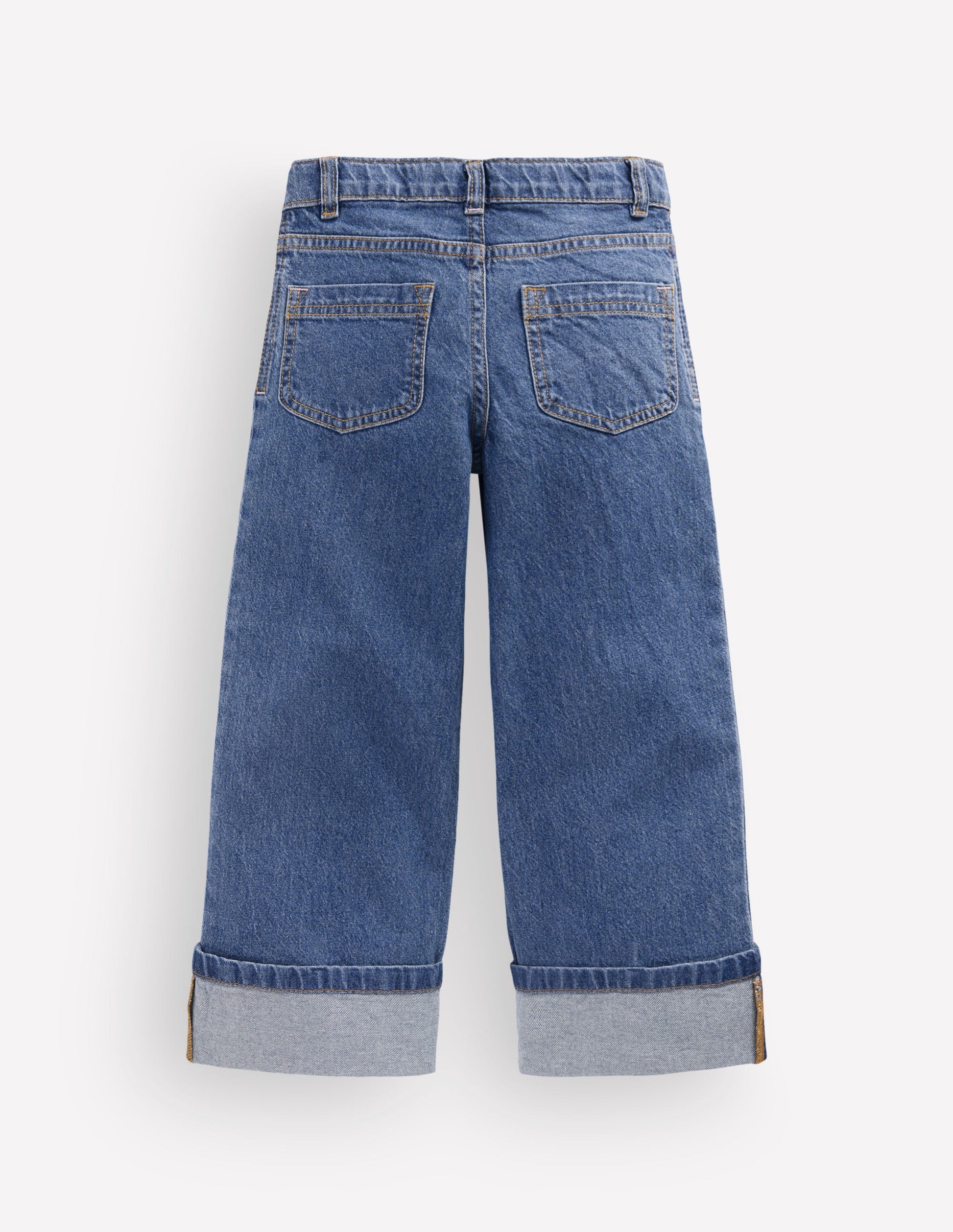 Jean droit à revers-Vintage moyen-2