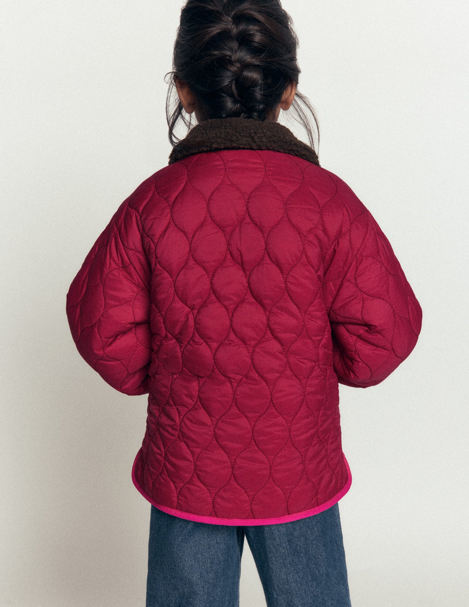 Wendbare Steppjacke mit Teddyfell-Leopardenmuster Bunt-3