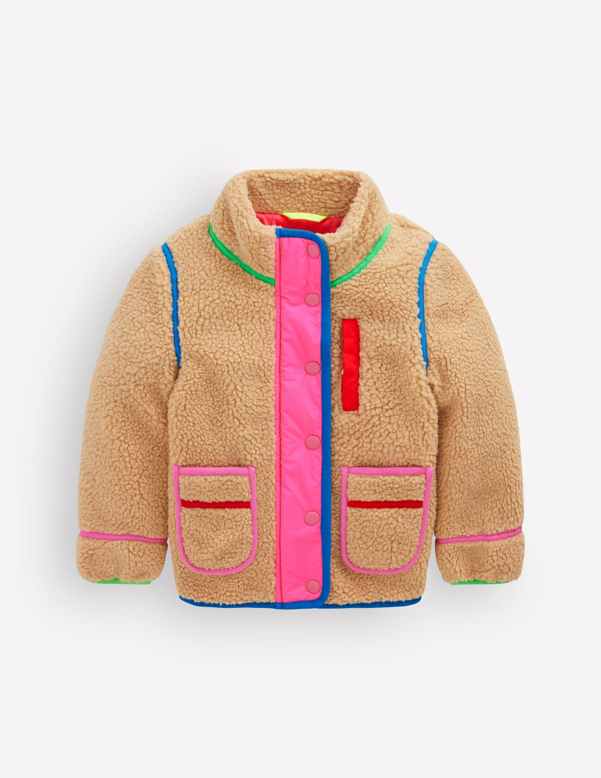 Fun Borg Mix Fleece-Rainbow Trim Borg - Image 1