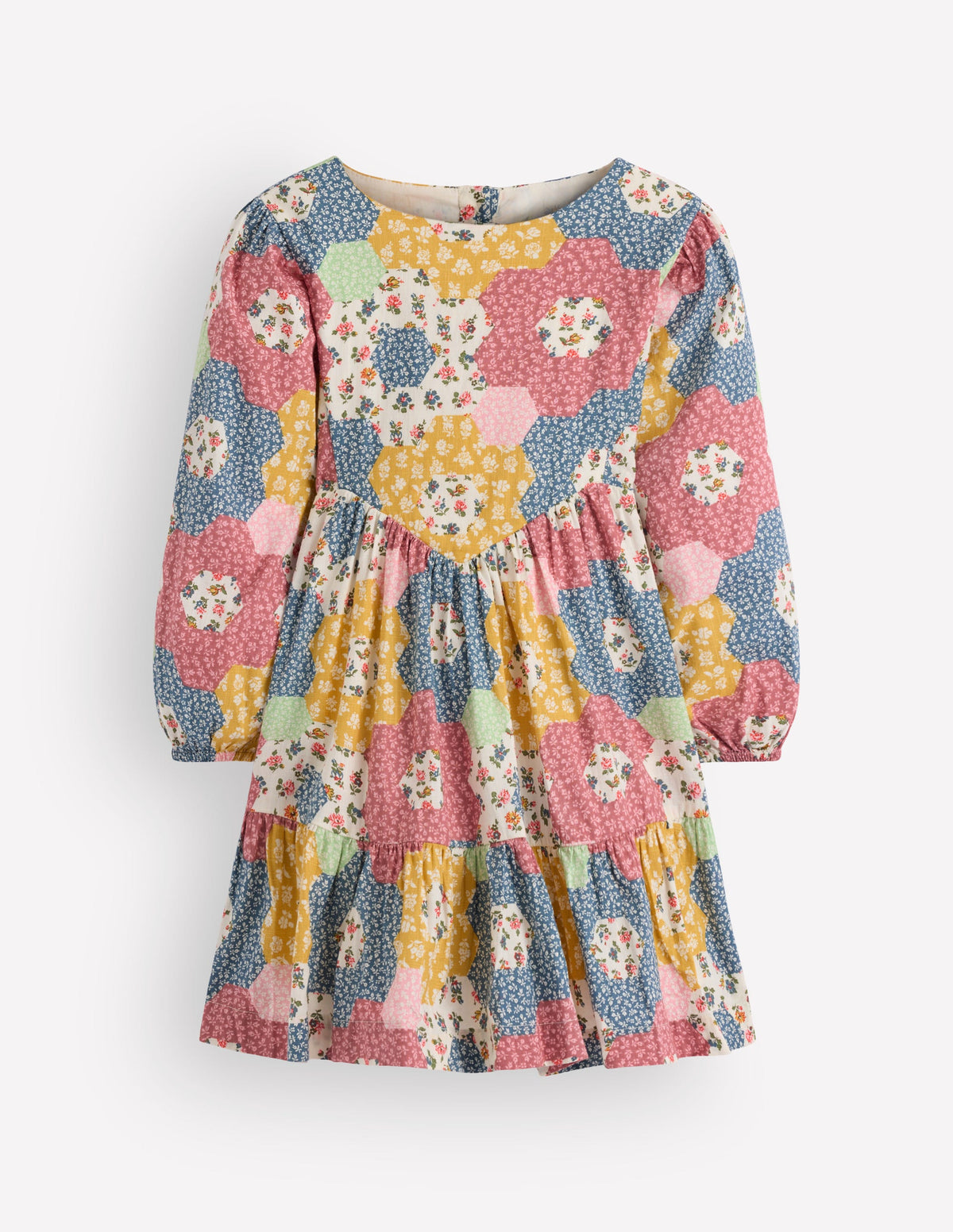 Celia Wing Sleeve Dress-Floral Patchwork - Image 1