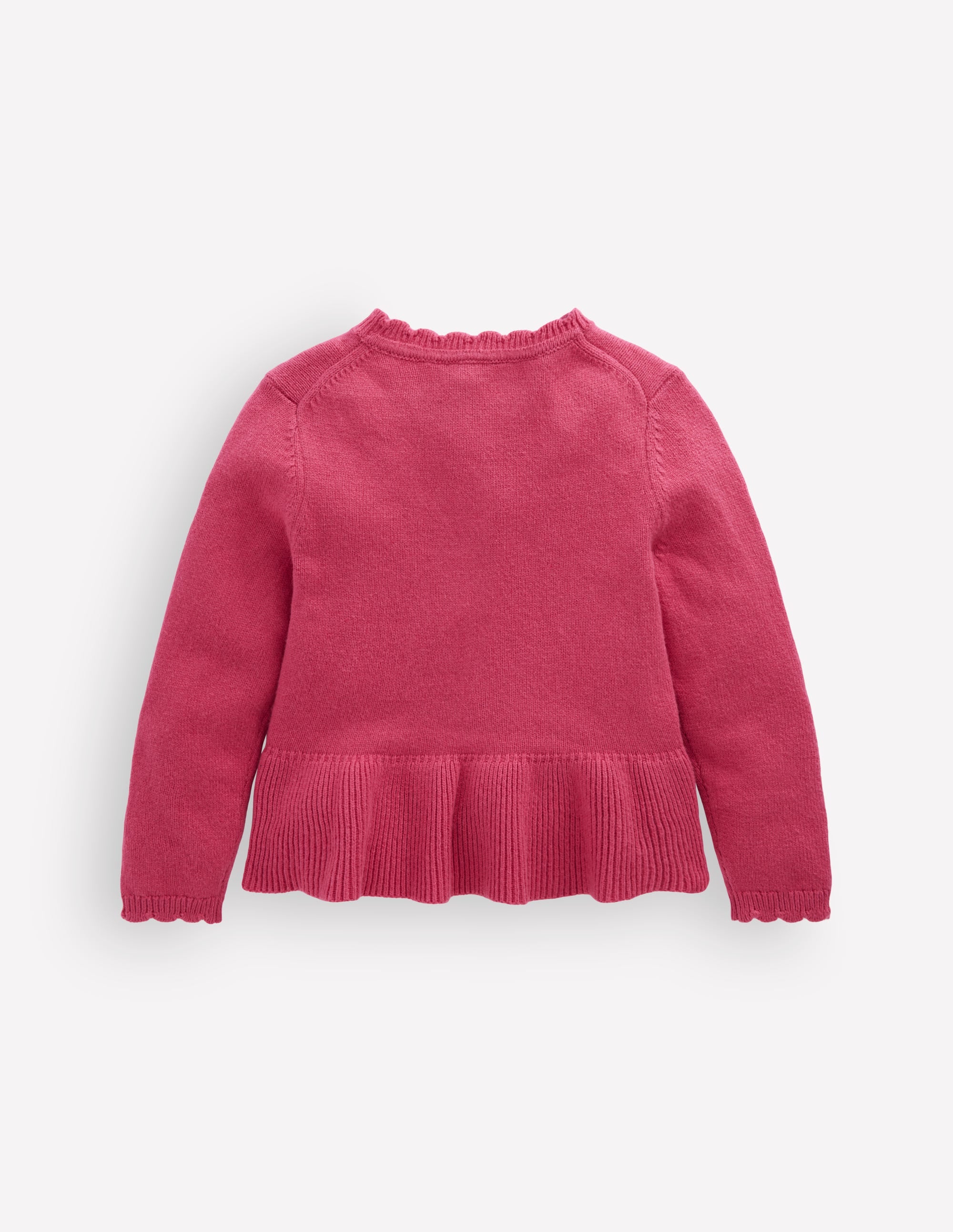 Hübsche Strickjacke mit Schößchen-Winter Puderrosa - Image 2