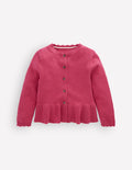 Hübsche Strickjacke mit Schößchen-Winter Puderrosa