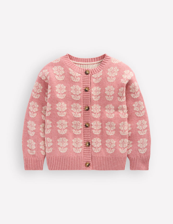 Lustige Strickjacke-Kirschblütenrosa Meliert