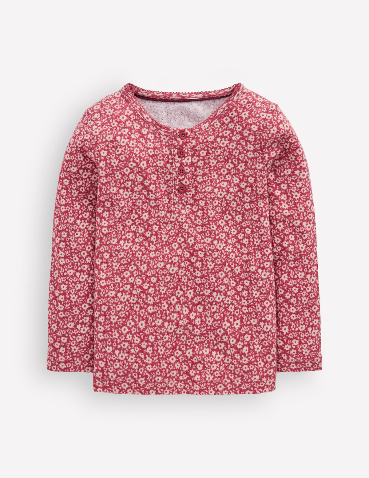 Langärmliges Henley-Shirt-Pink Geblümt - Image 1