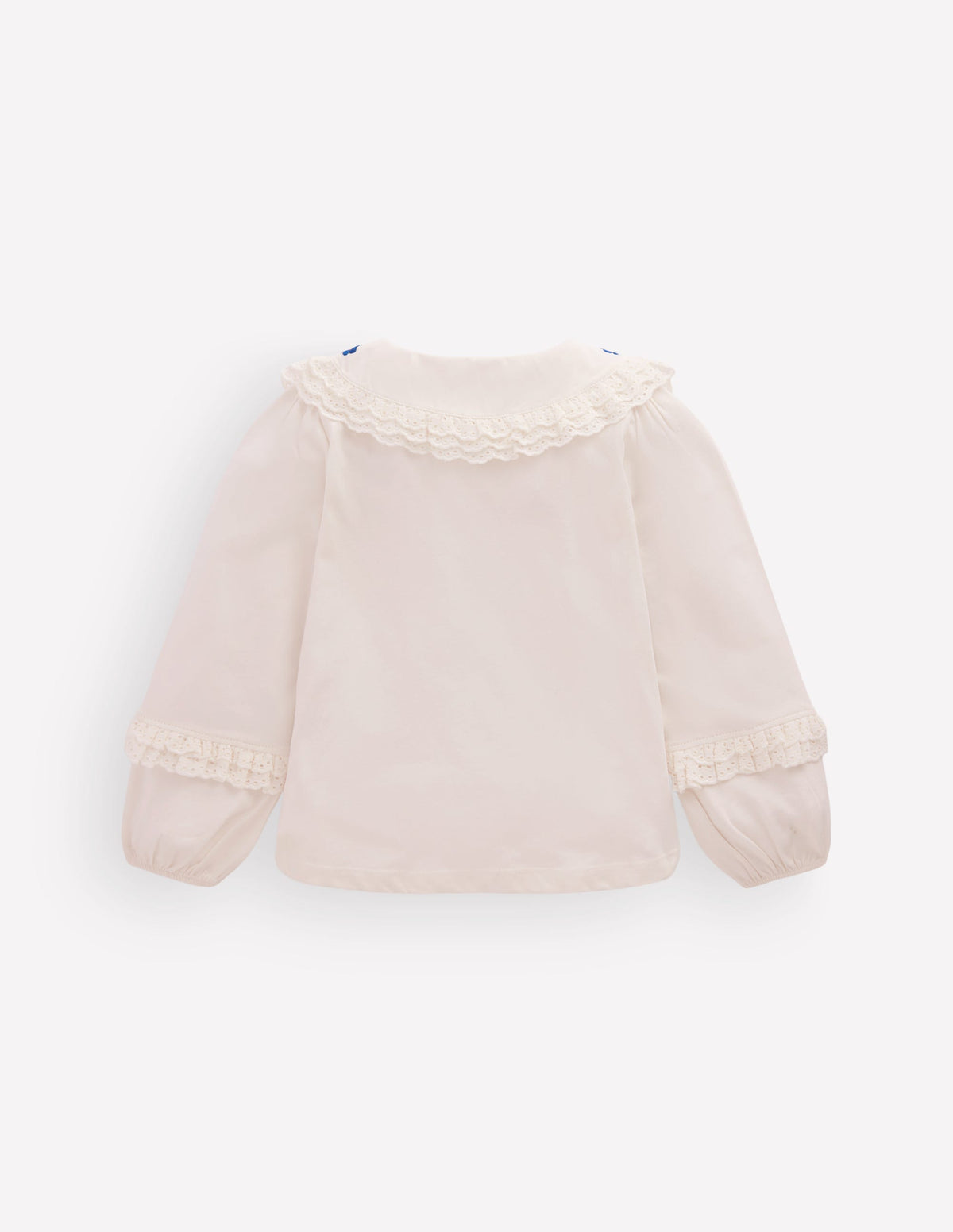 Top en jersey à col en broderie anglaise-Ivoire doux - Image 4