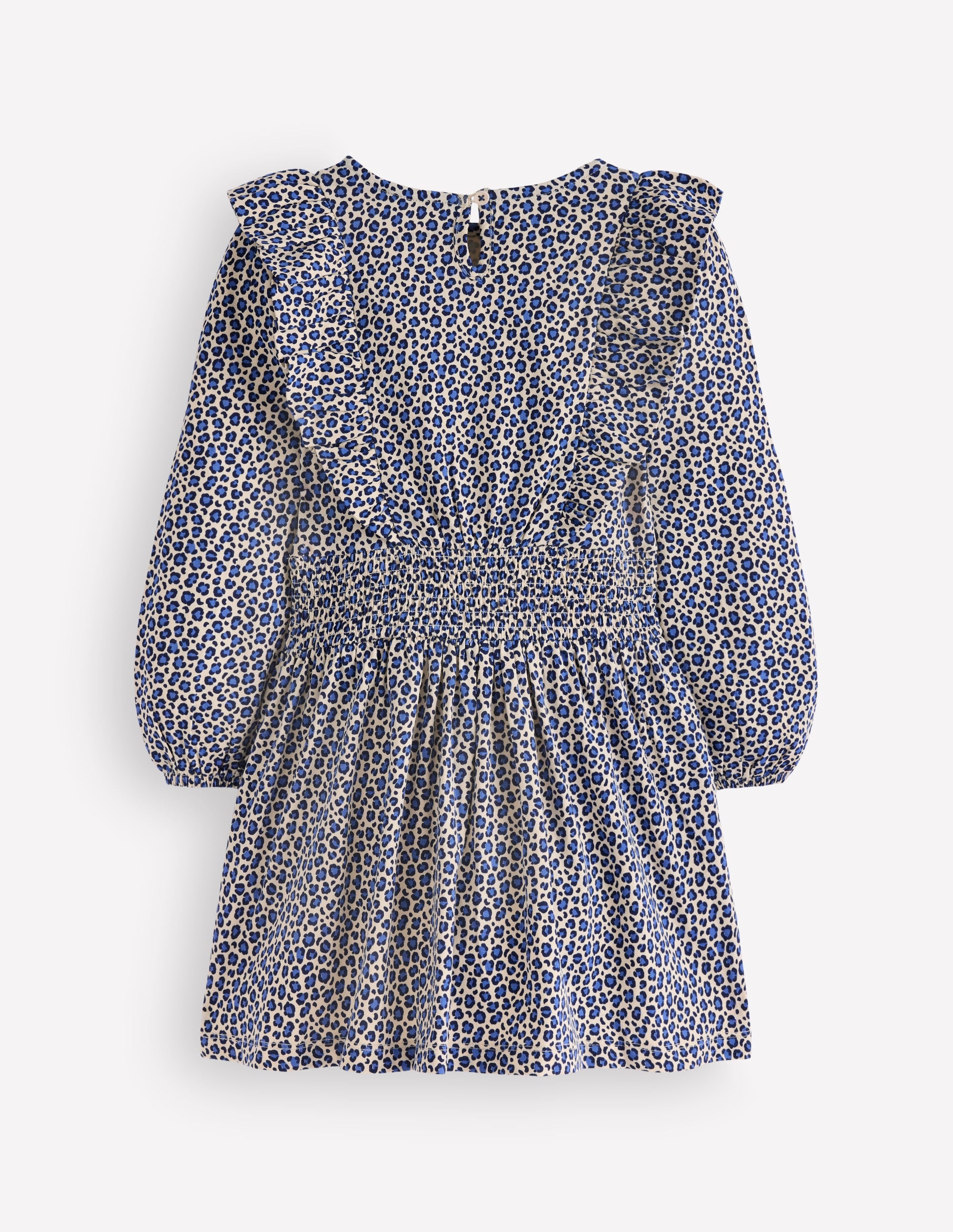 Suki Gerafftes Jerseykleid-Blau Leopard - Image 2