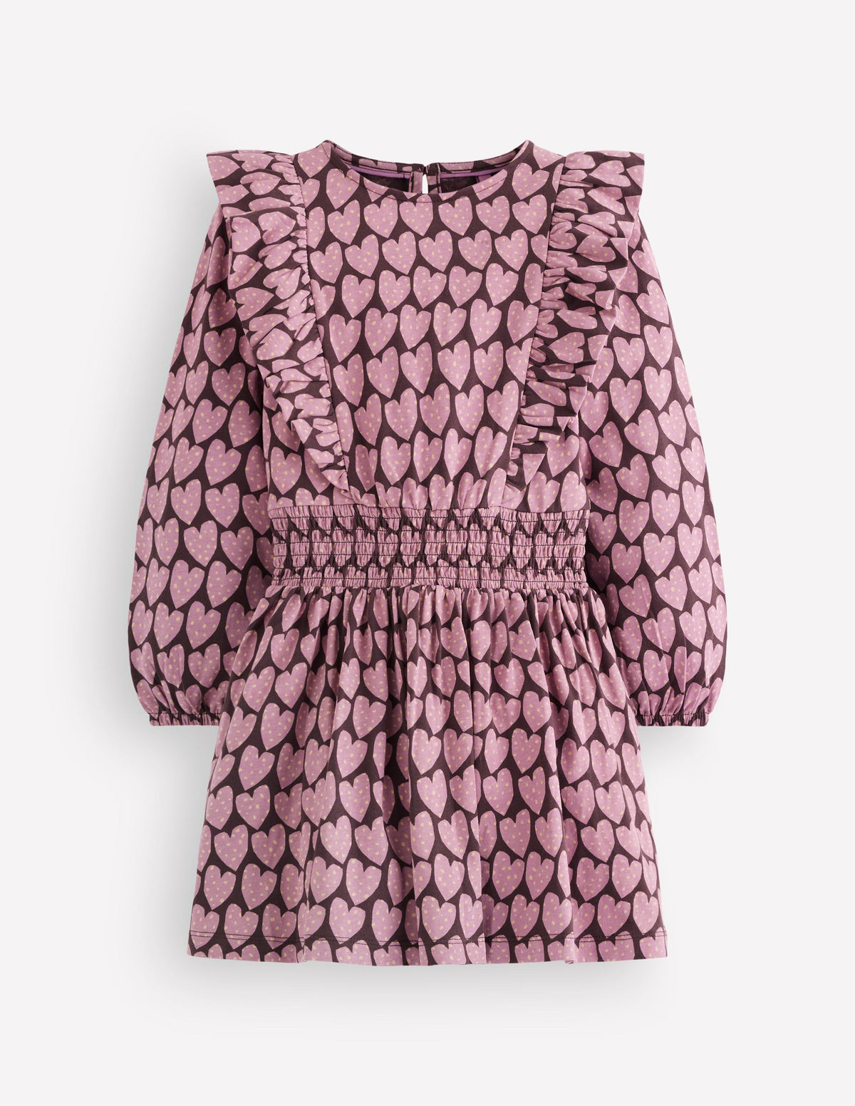 Suki Gerafftes Jerseykleid-Lila Herzen-1