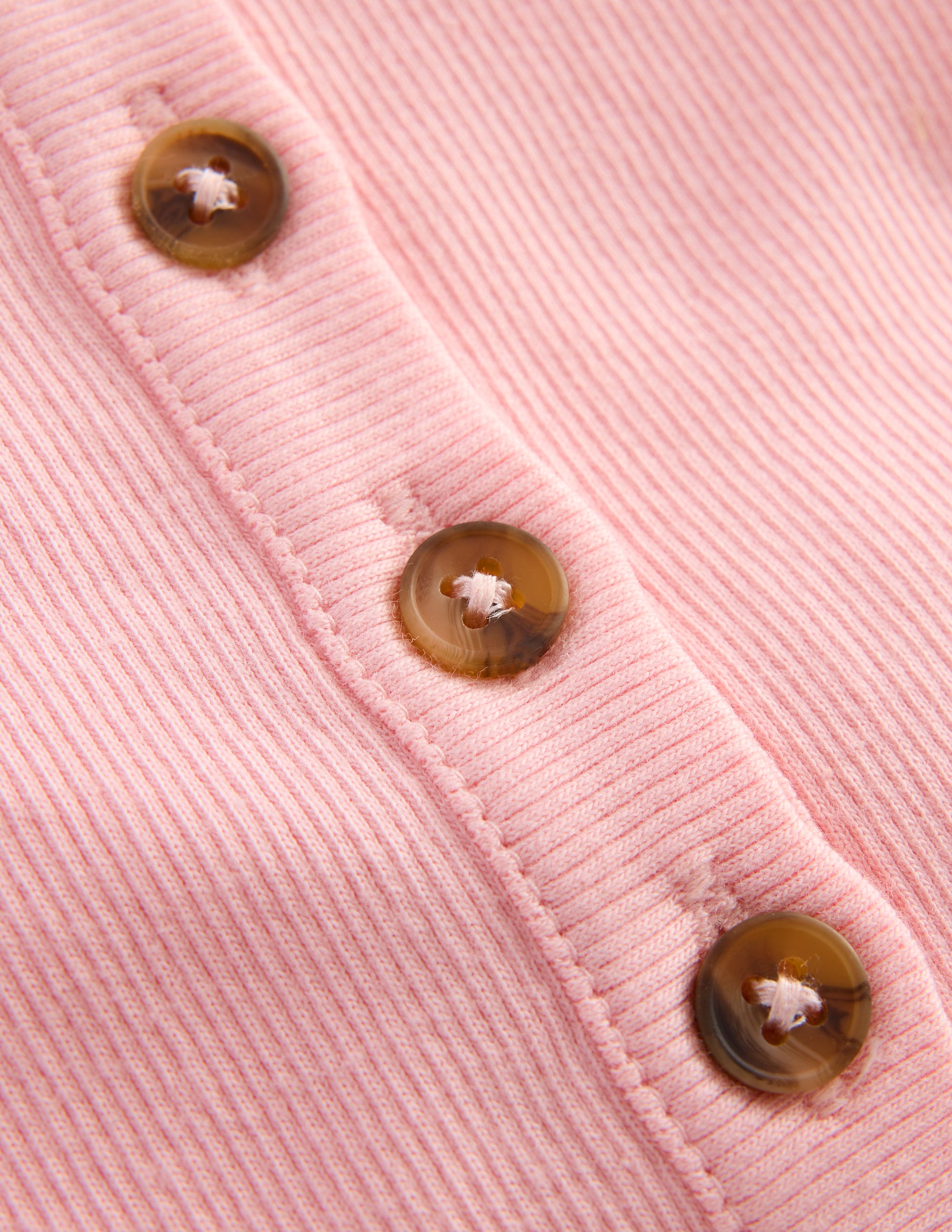 Henley Ribbed Vest-Chalk Pink - Image 3
