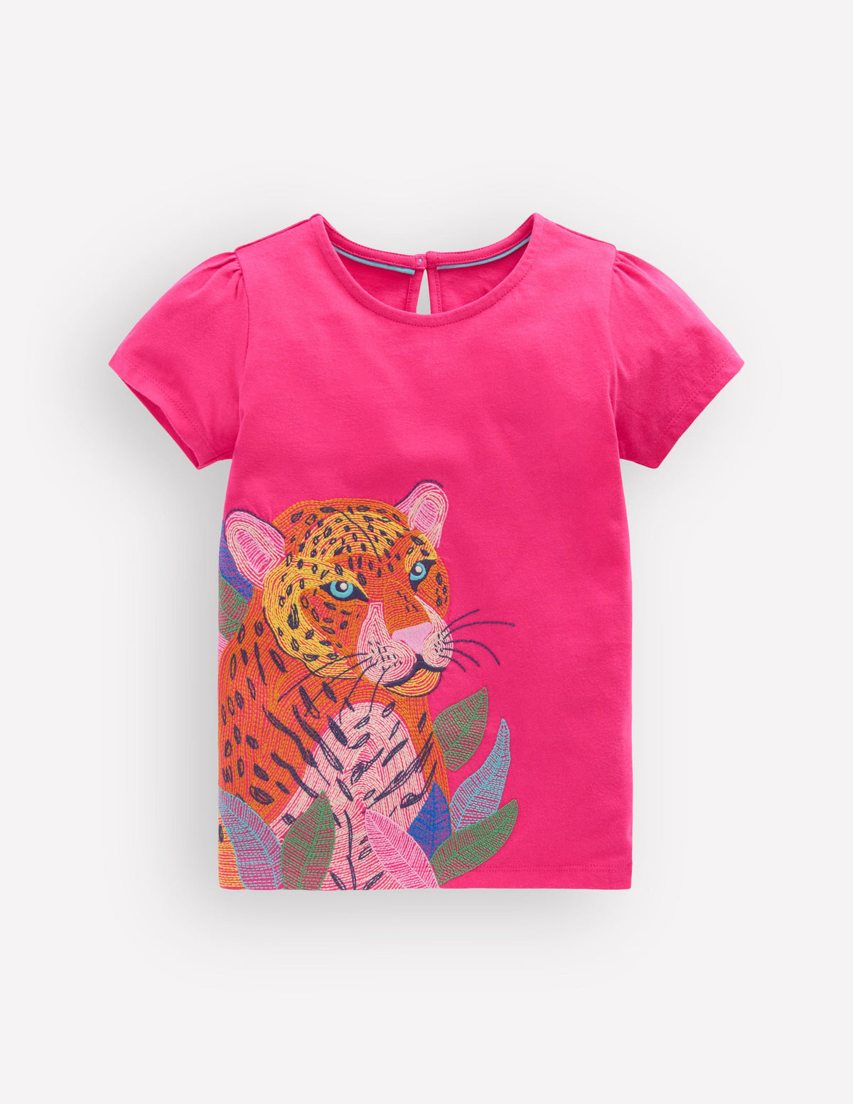 Oberteil mit Puffärmeln und Superstich-Himbeerrosa Leopardenmuster - Image 1