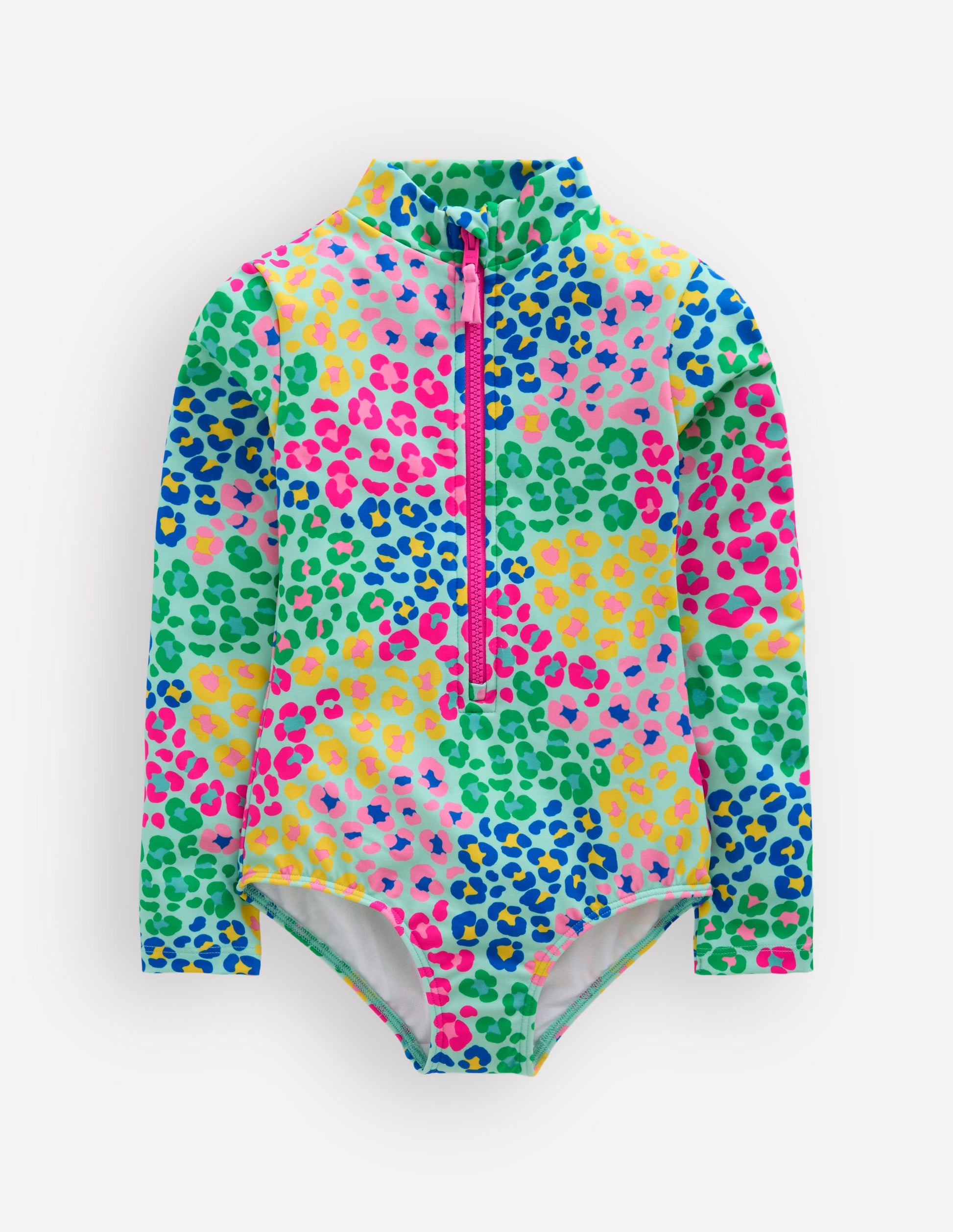 Long-sleeved Swimsuit-Multi Leopard-1