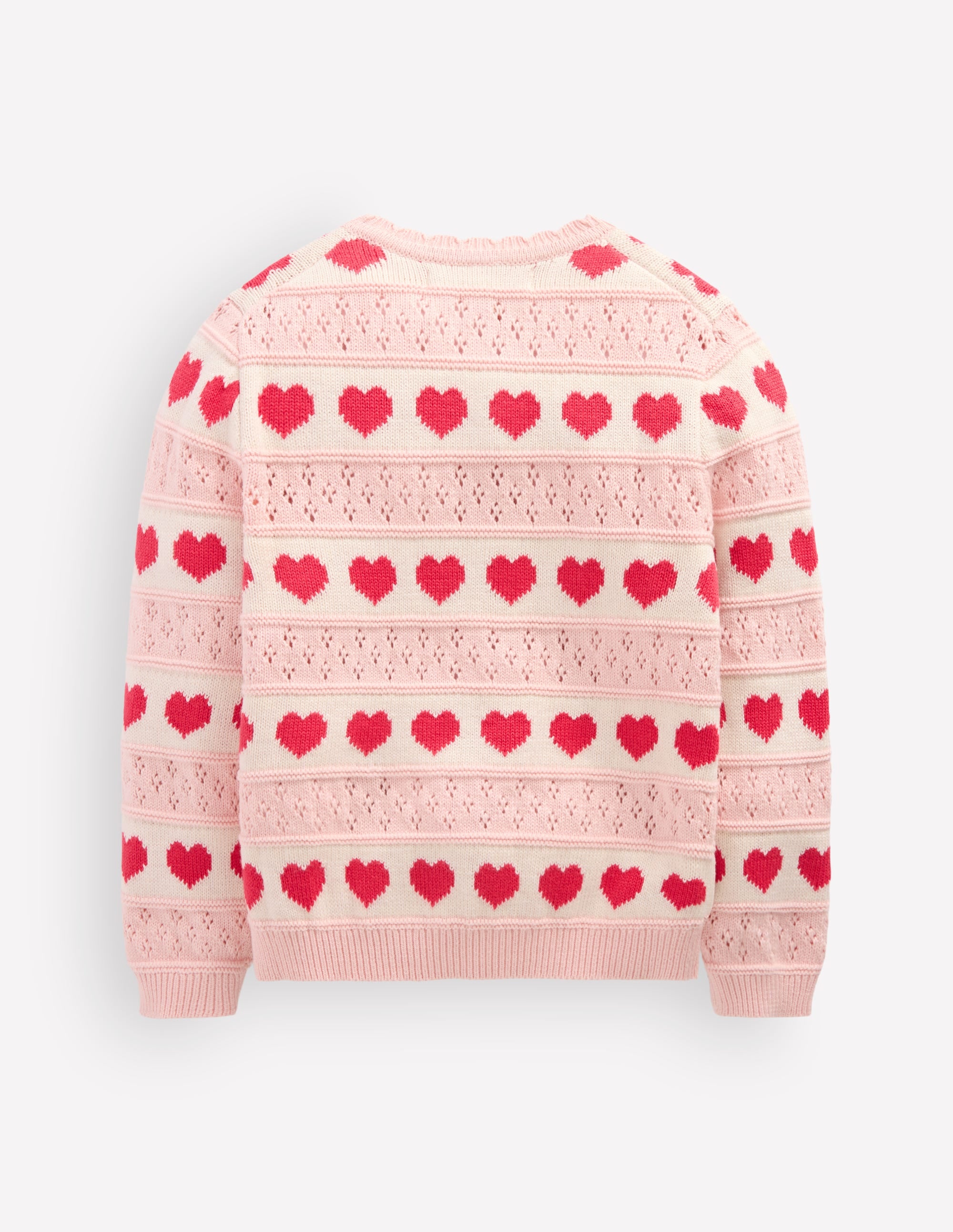 Hübsche Strickjacke mit Muschelsaum-Kreiderosa - Image 2