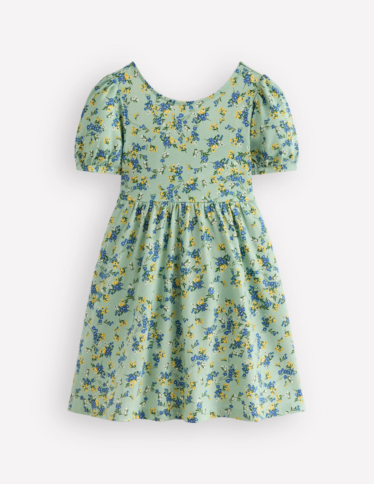 Robe de ballerine en jersey-Vert Floral-1