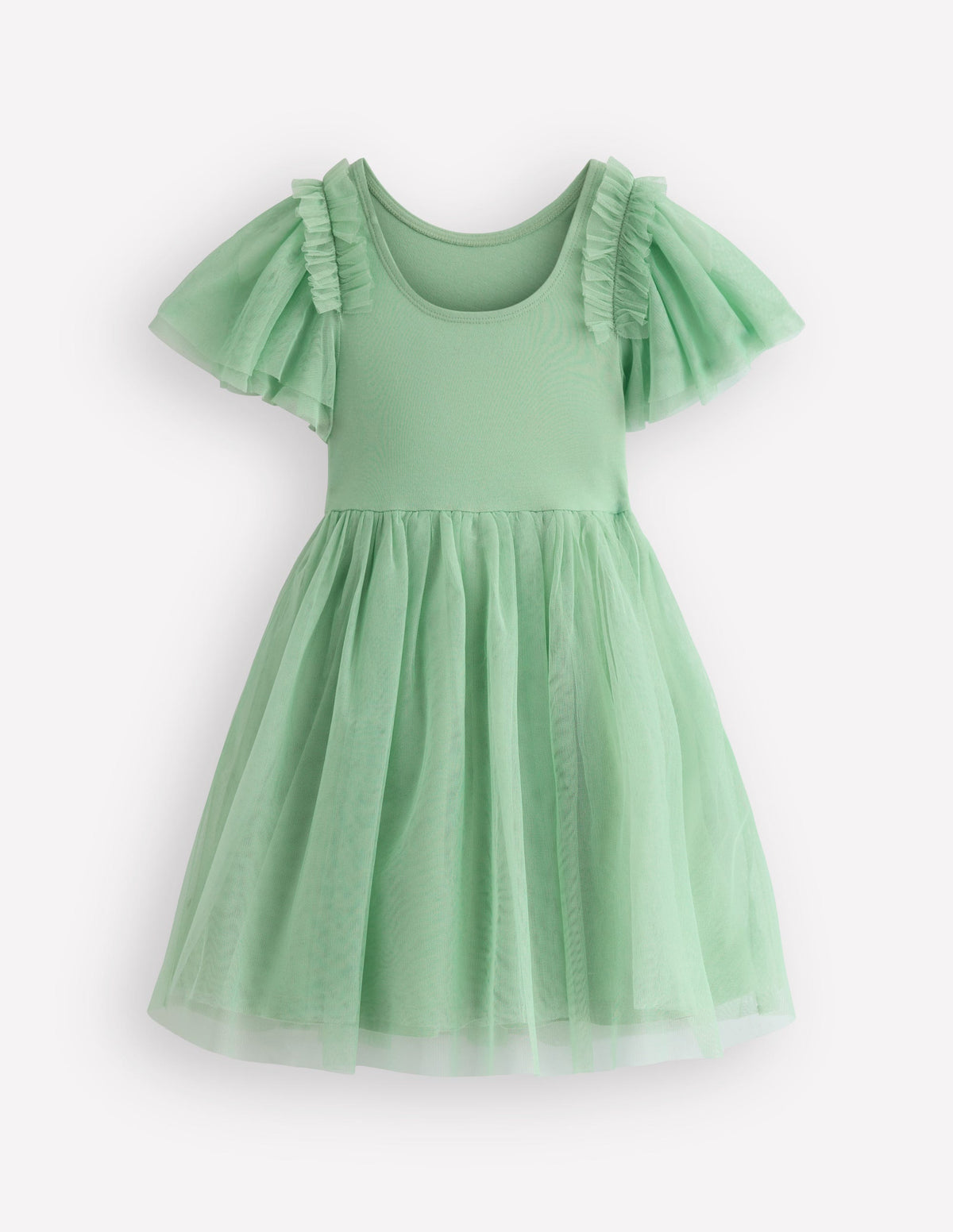 Kurzärmliges Tüllkleid mit Logo-Grün Dschungeltiere-2