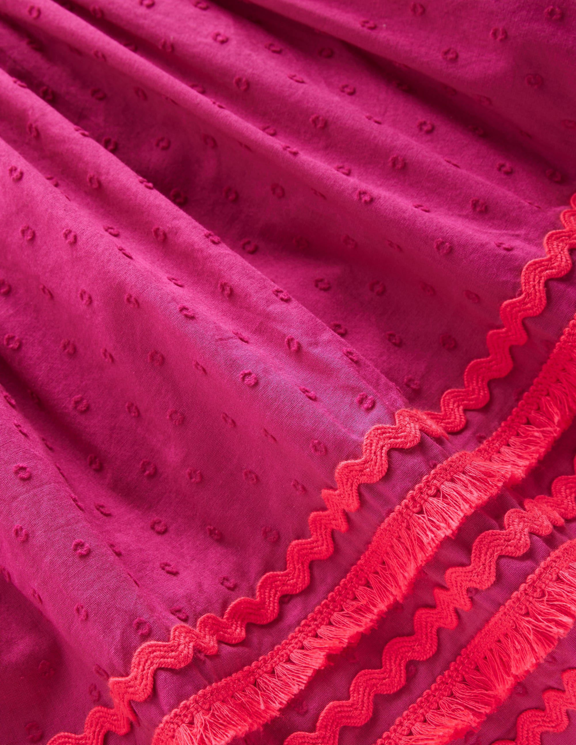 Kleid mit Flatterärmeln und Zackenlitze-Hellrosa - Image 3