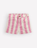 Shorts mit aufgesetzten Taschen-Rosa mit Streifen