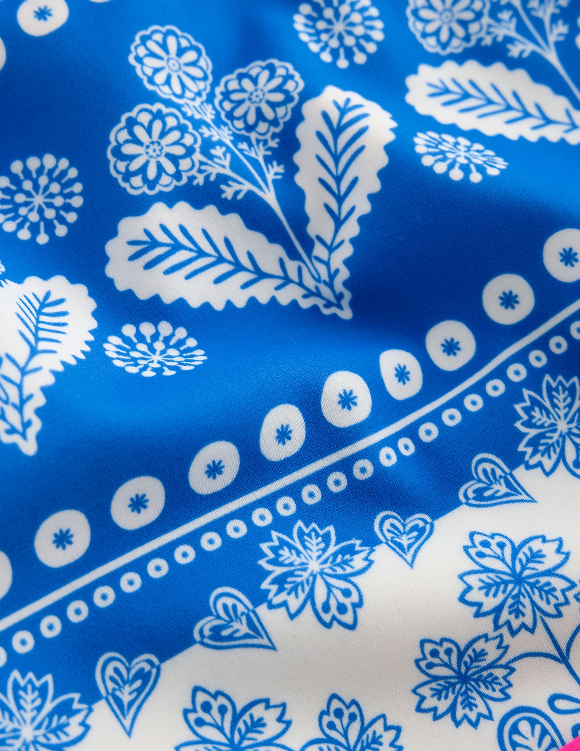 Haut de bikini croisé dans le dos-Motif xylographique bleu azur-3