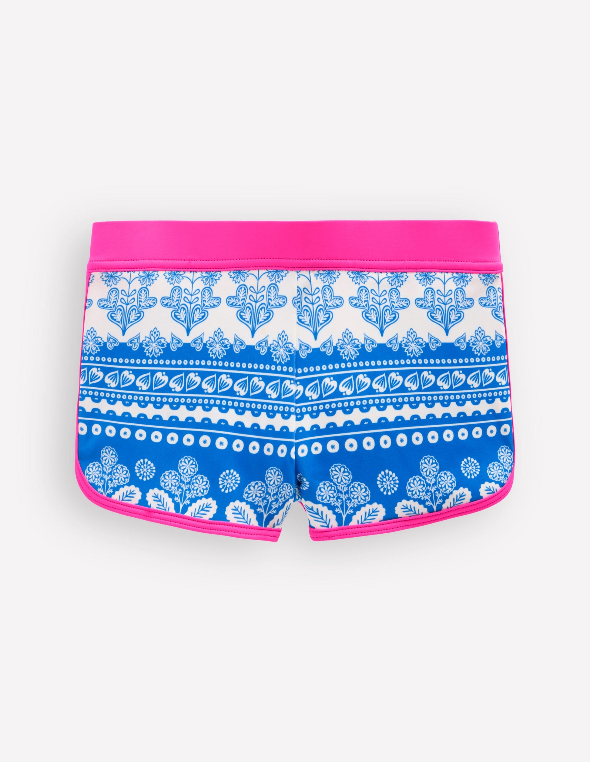 Short de bain à motif-Motif xylographique bleu azur-1