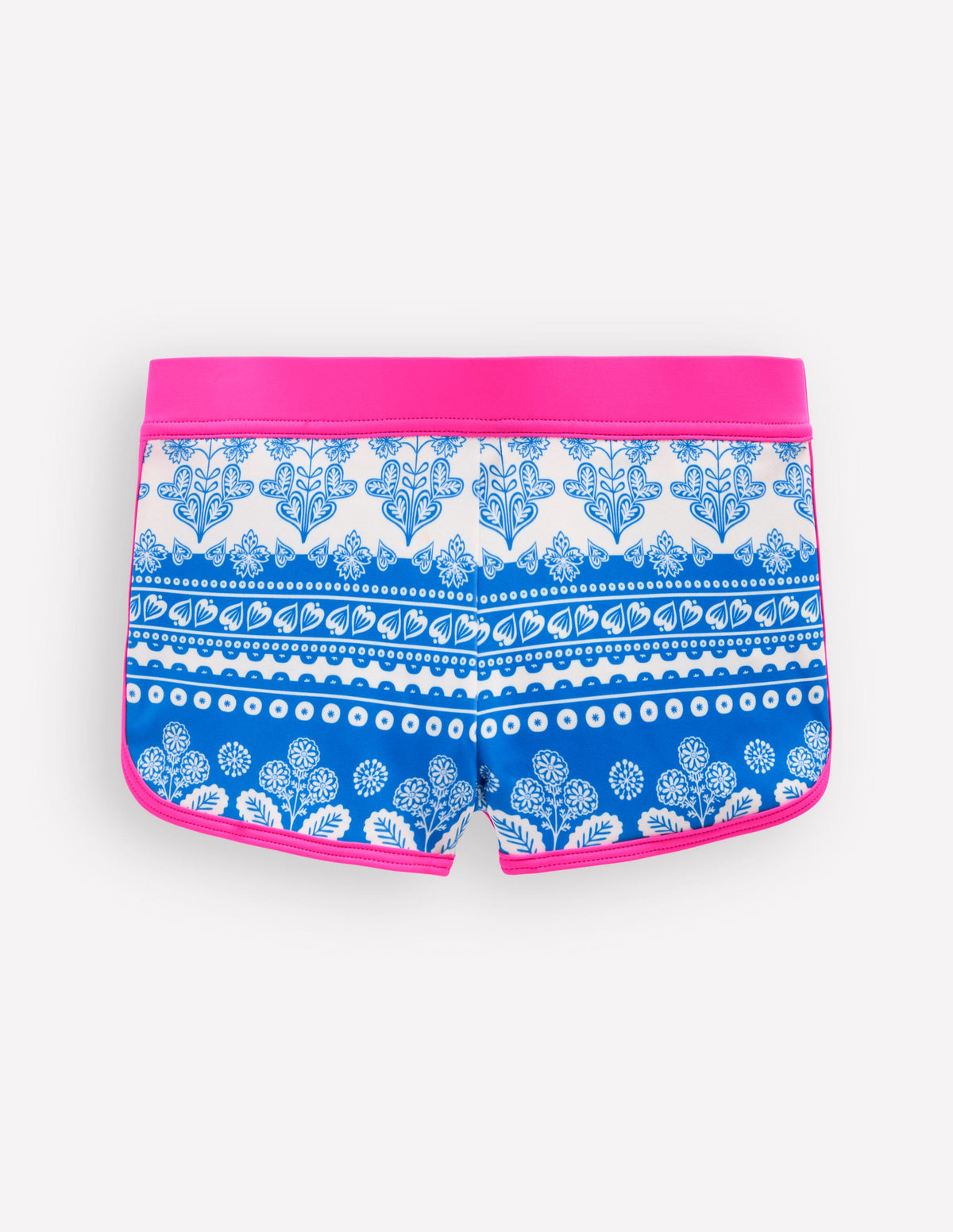 Short de bain à motif-Motif xylographique bleu azur - Image 1
