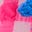 Bikini col V à volants-Vichy rose fluo