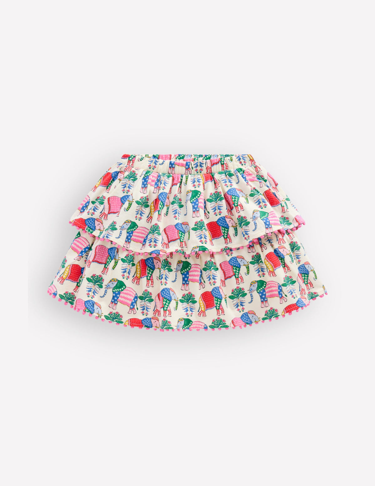 Jersey-Skort mit Rüschen-Bunt Elefant Holzblock - Image 1