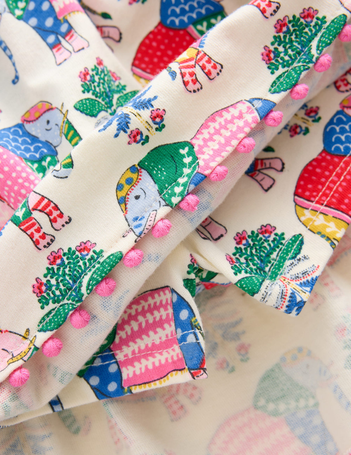 Jersey-Skort mit Rüschen-Bunt Elefant Holzblock - Image 3